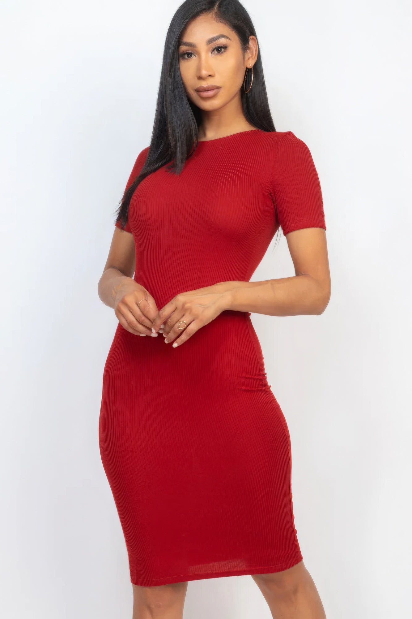 Ribbed Bodycon Midi Dress product image