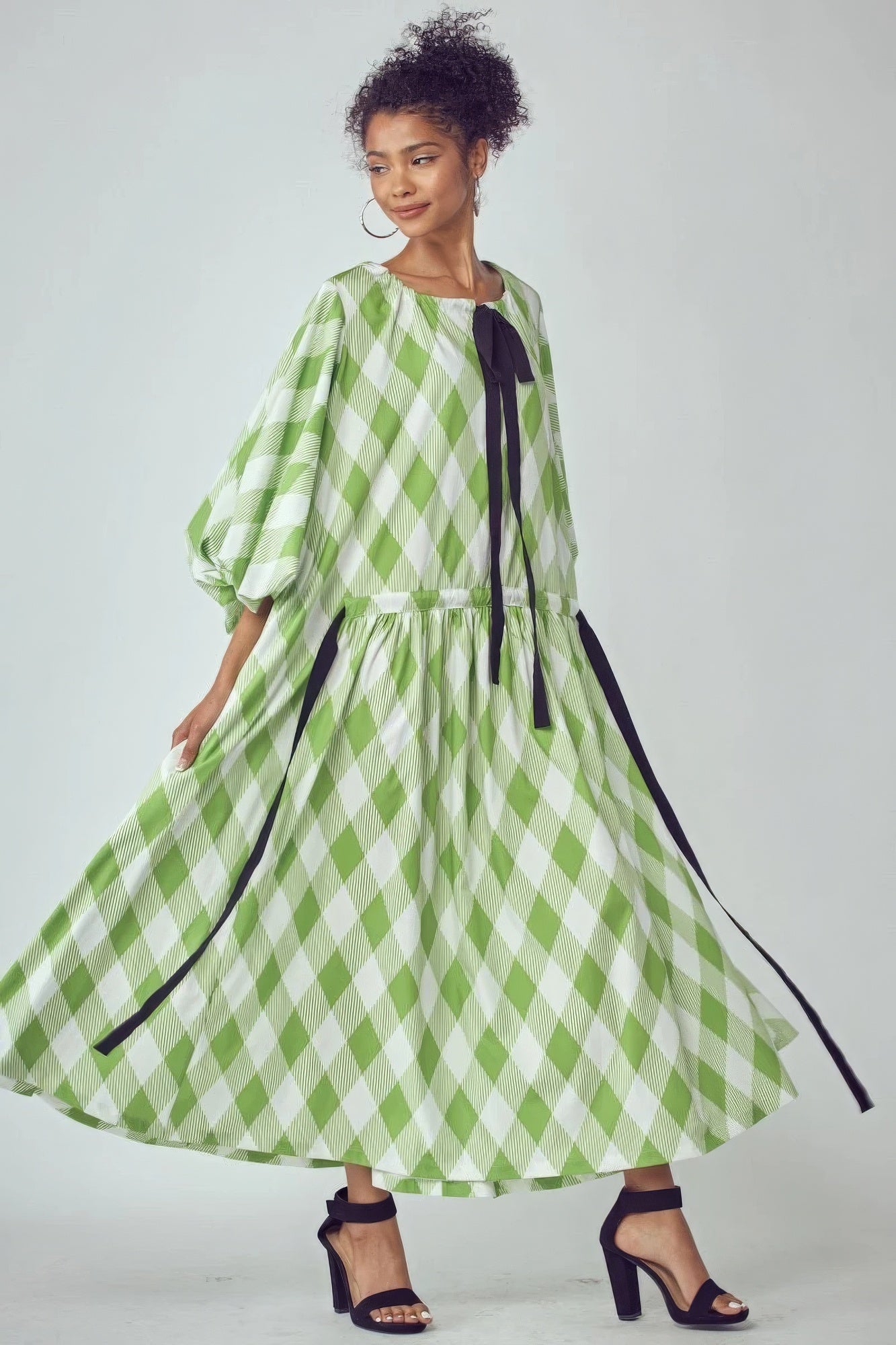 Balloon Sleeves Very Over Fit Pocketed Dress product image