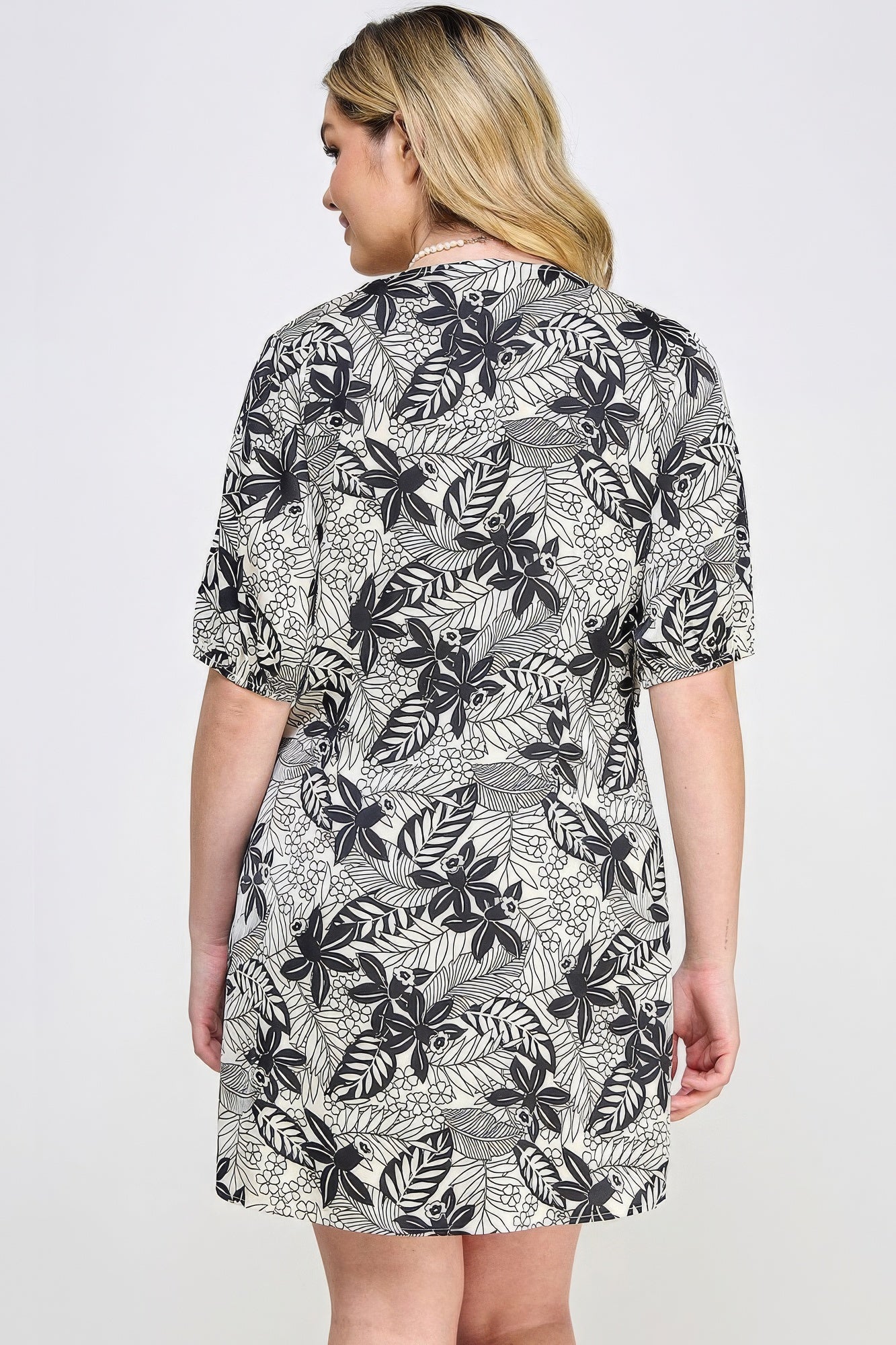 Plus Botanical Print Front Tie Dress product image