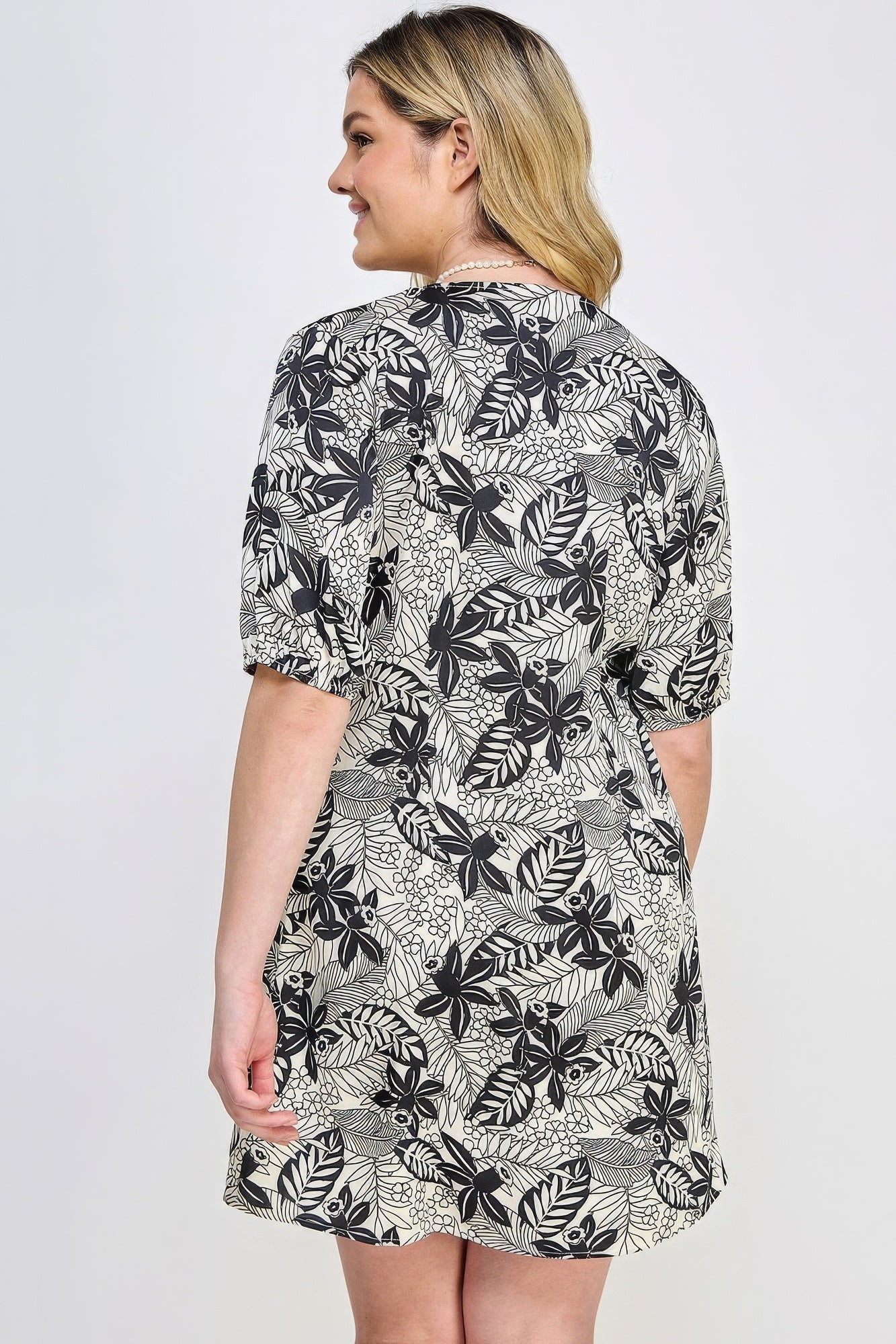 Plus Botanical Print Front Tie Dress product image