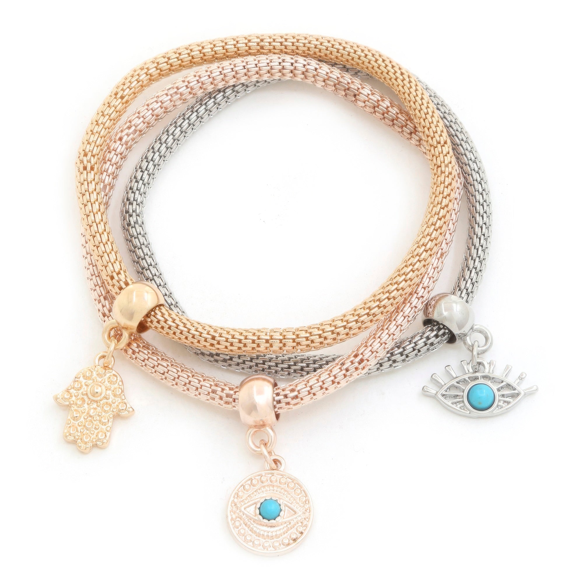 Evil Eye Hamsa Hand Charm Bracelet Set product image