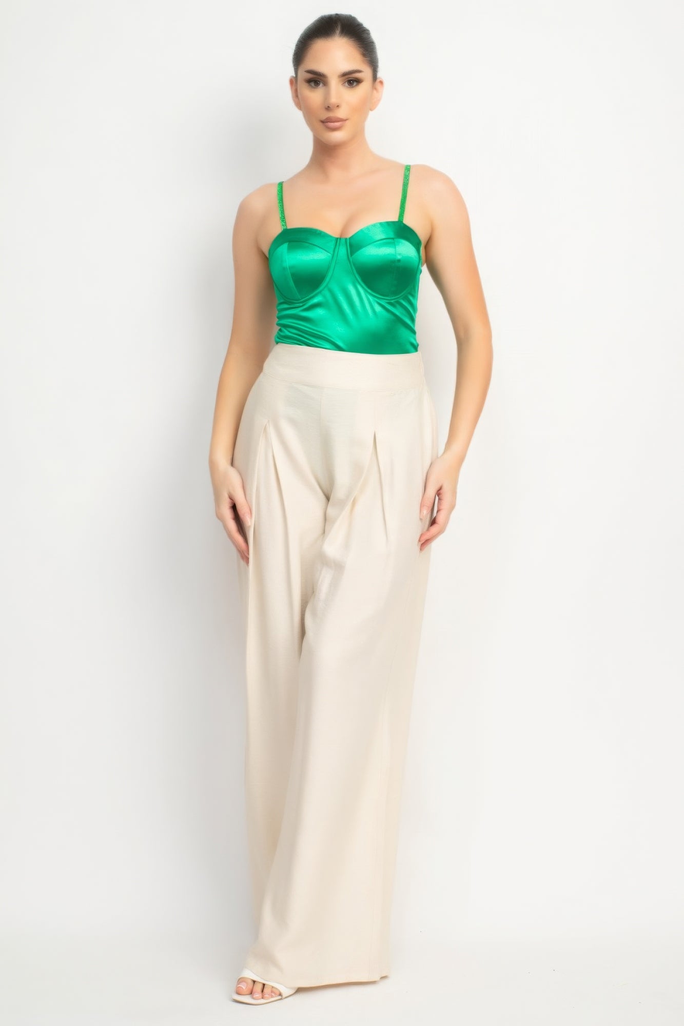 Rhinestone Strap Sweetheart Bodysuit product image