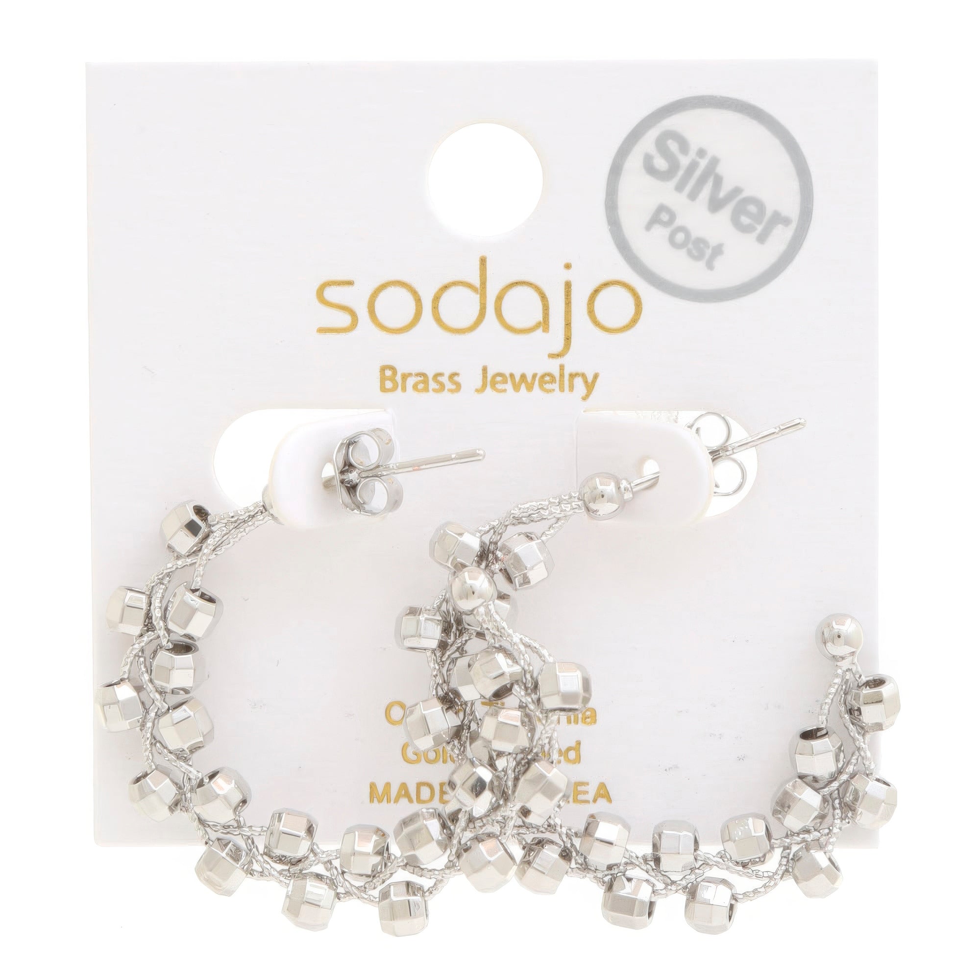 Sodajo Beaded Open Hoop Gold Dipped Earring product image