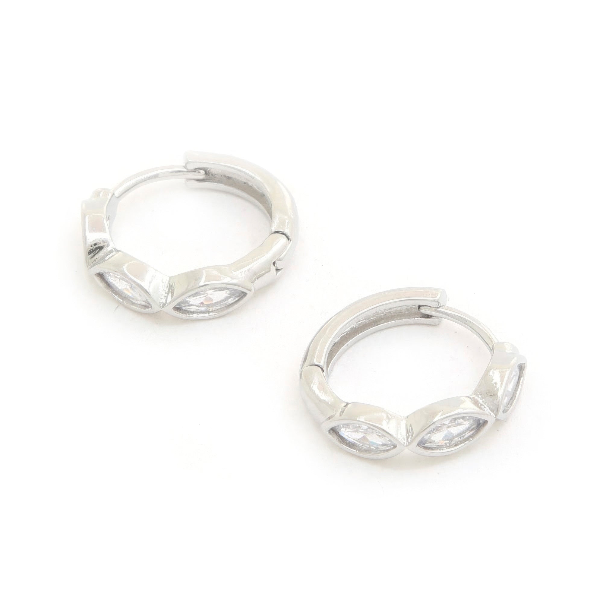 Marquise Cz 14k Gold Dipped Huggie Earring product image