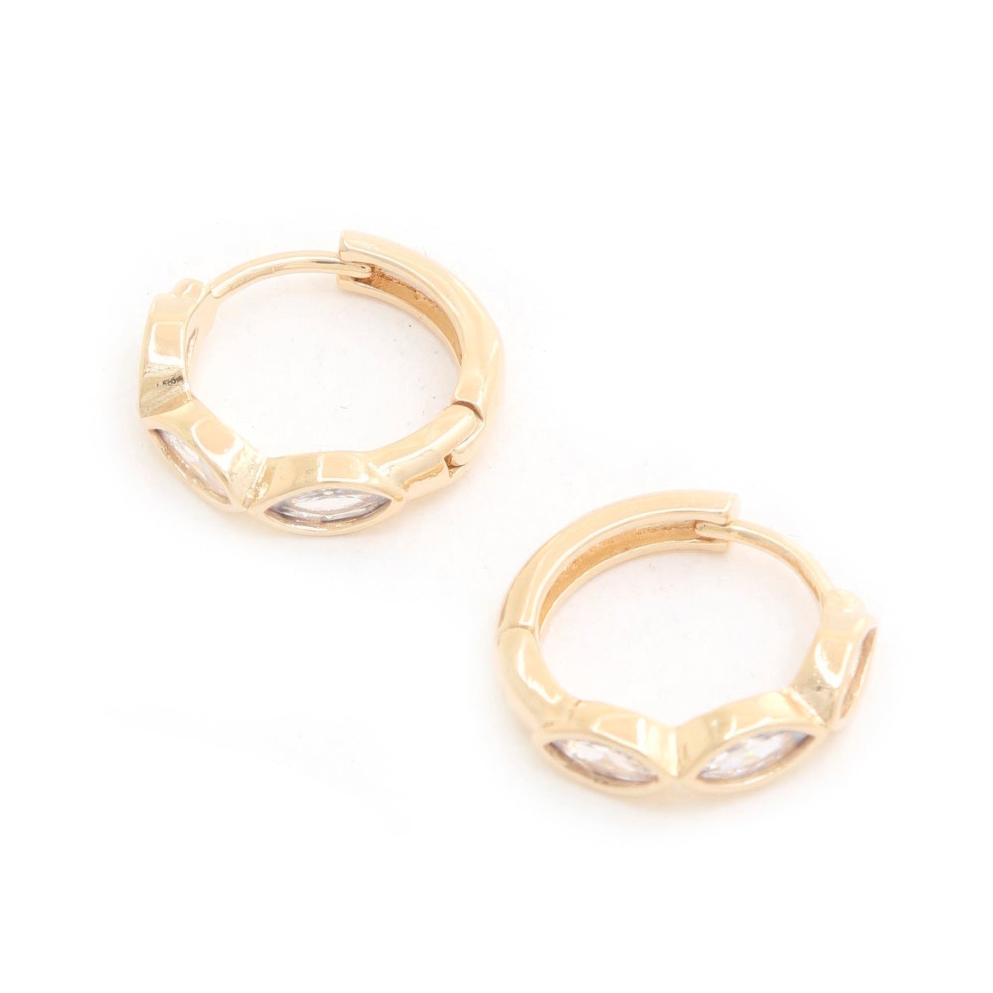 Marquise Cz 14k Gold Dipped Huggie Earring product image