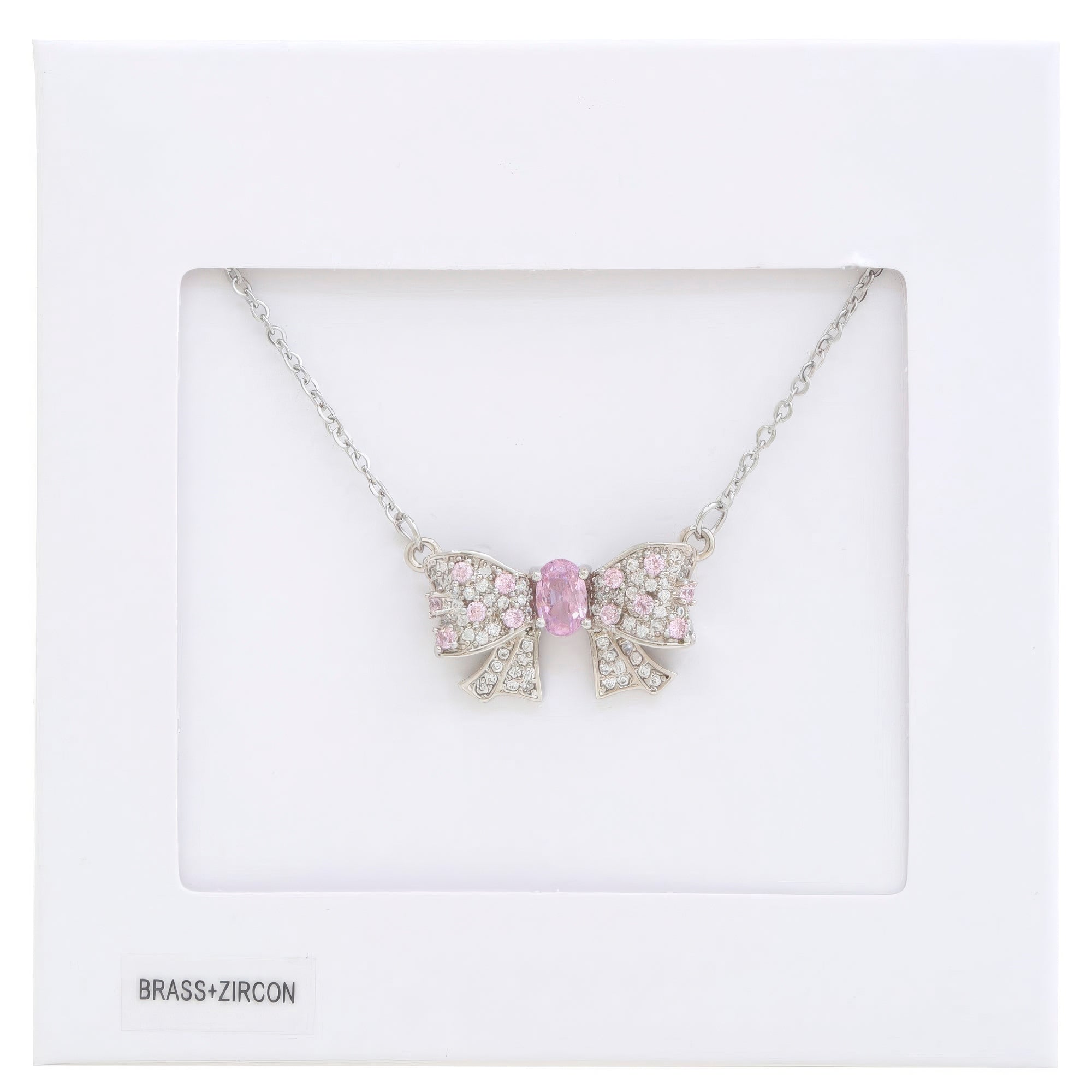Rhinestone Bow Metal Necklace product image