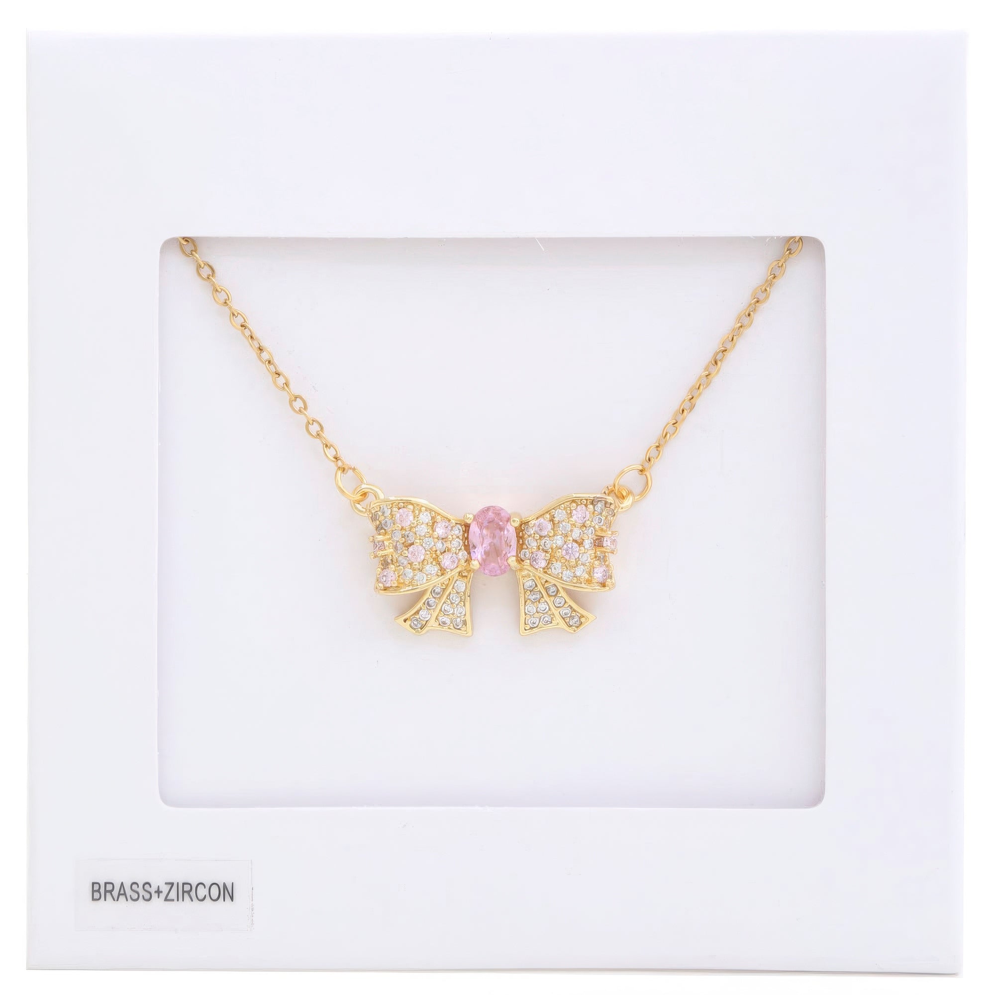 Rhinestone Bow Metal Necklace product image