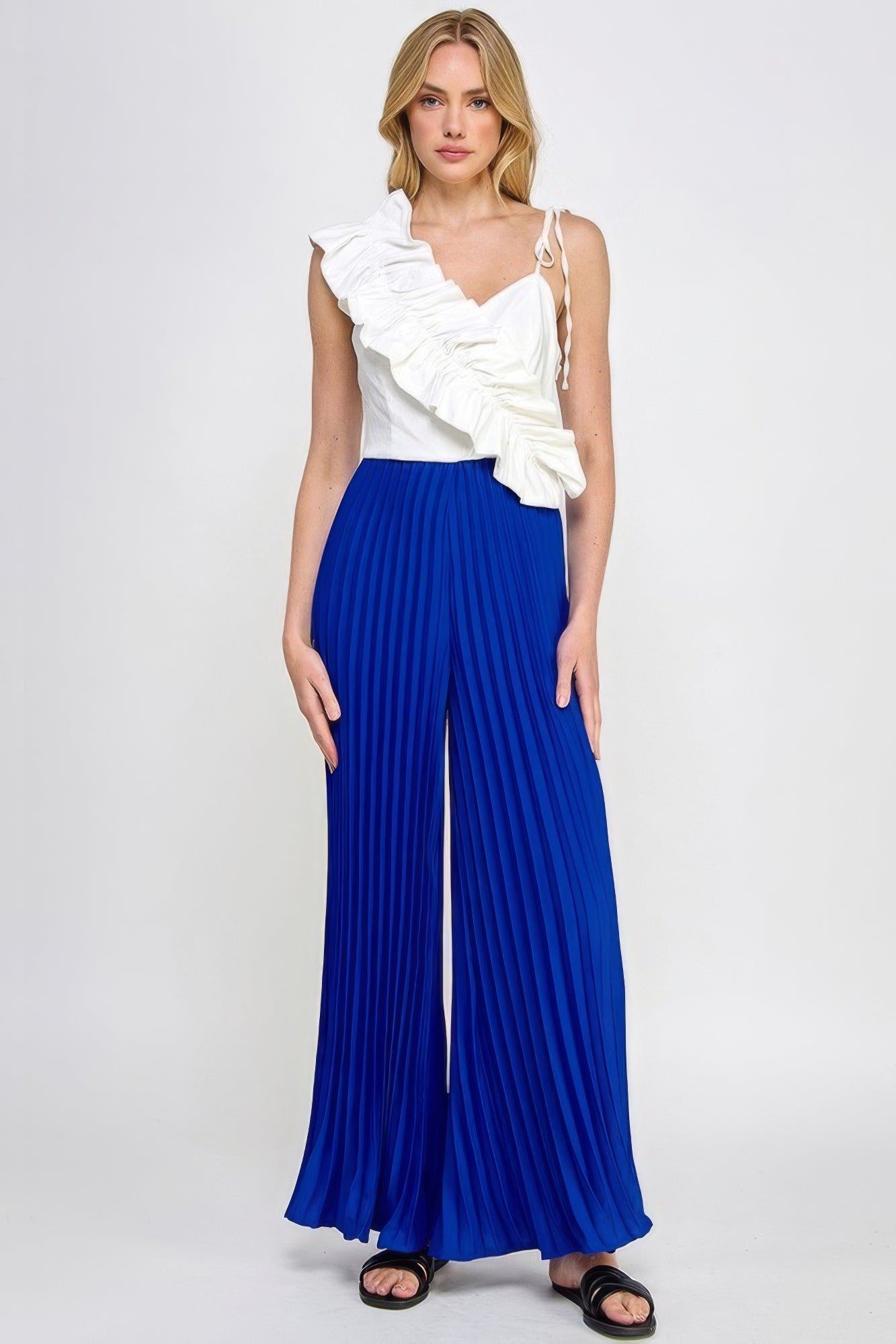 Cami Asymmetrical Ruffle Detail Pleated Bottom Jumpsuit product image