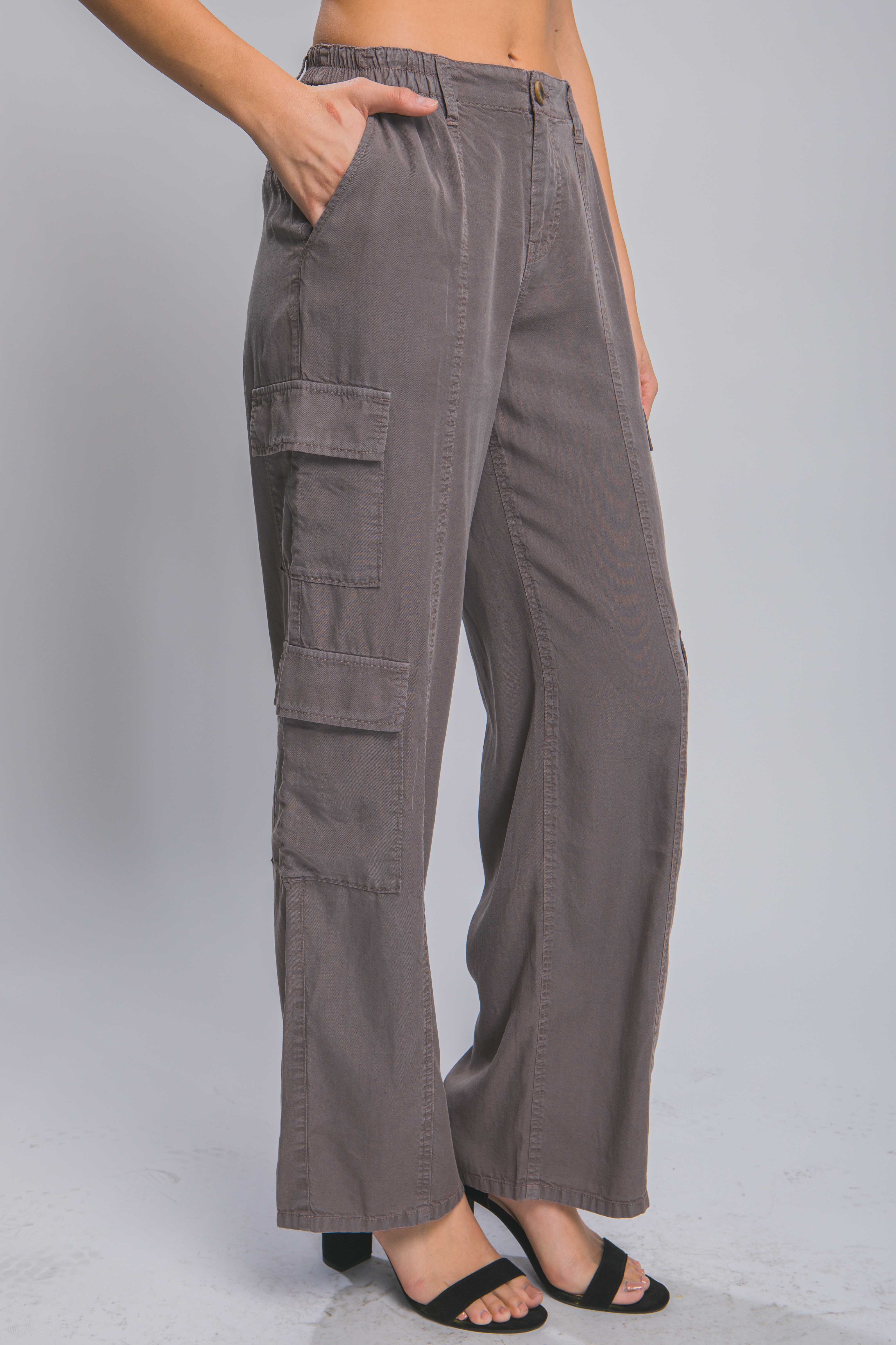 Full-length Tencel Pants With Cargo Pockets product image