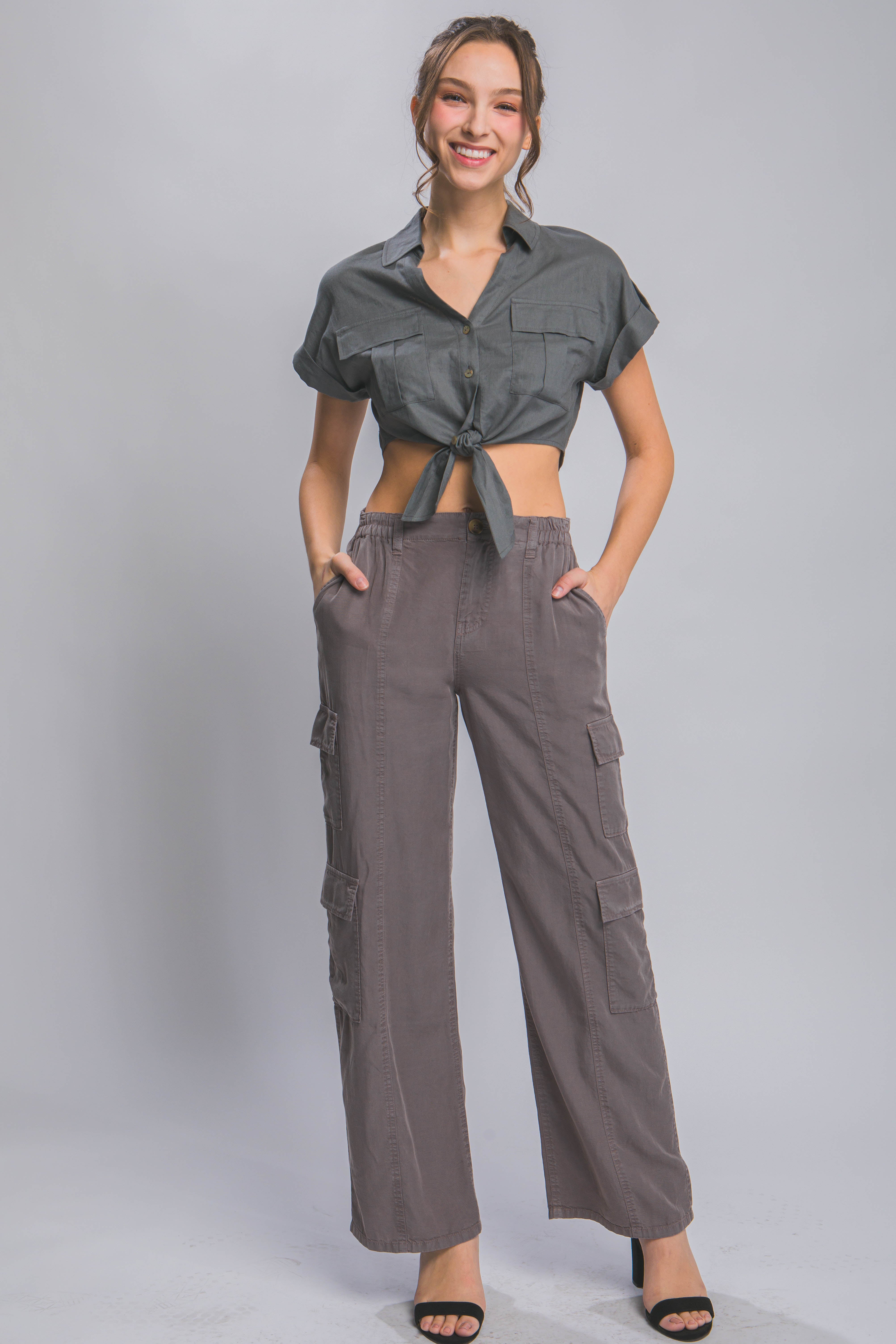 Full-length Tencel Pants With Cargo Pockets product image