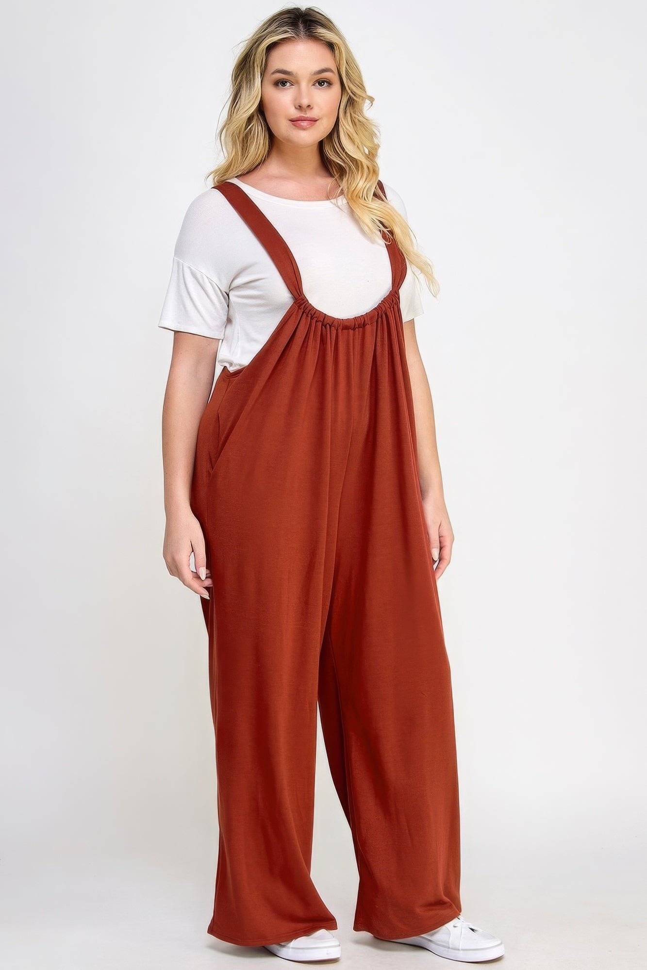 French Terry Wide Leg Jumpsuit Overalls product image