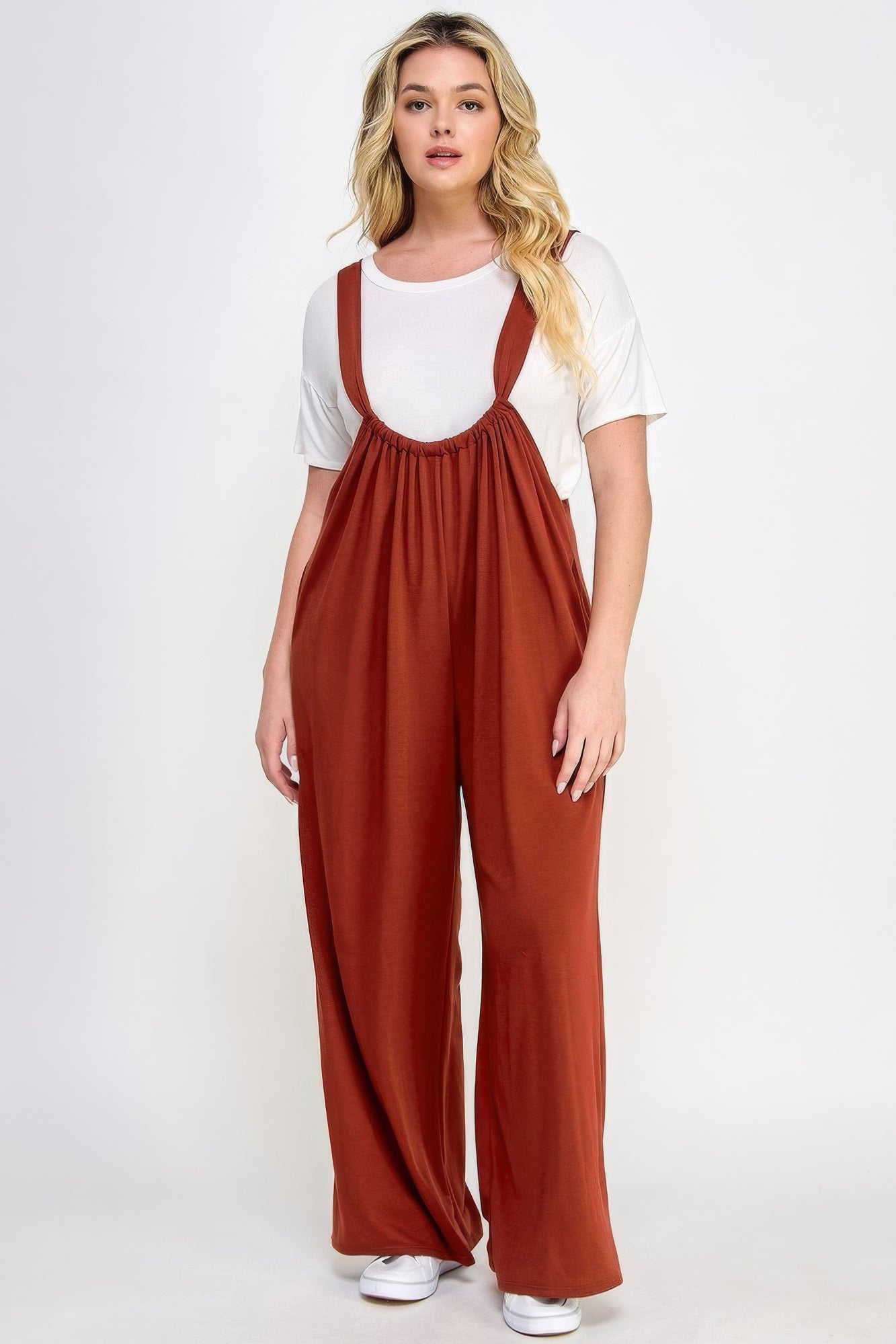 French Terry Wide Leg Jumpsuit Overalls product image