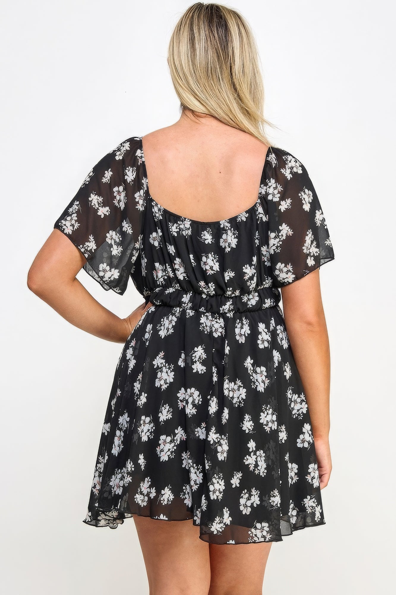 Plus Size Floral Chiffon Dress product image