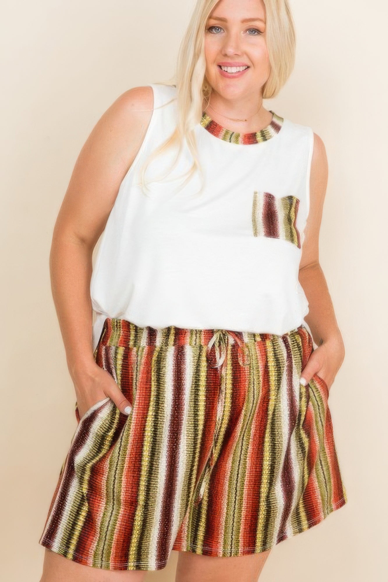 Plus Size Snake Skin Casual Shorts product image