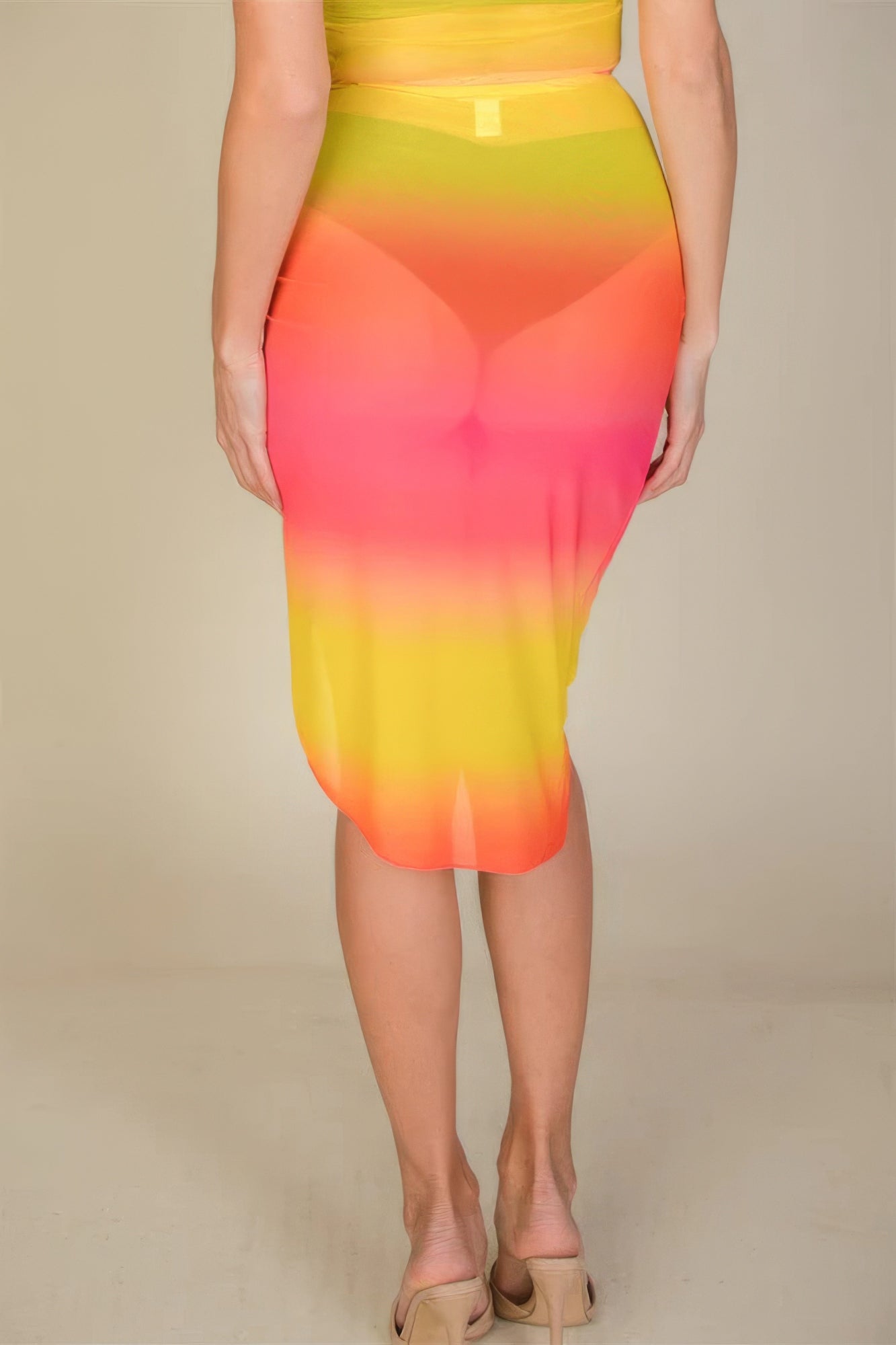 Sexy Sheer Mesh Drawstring Ruched Skirt product image