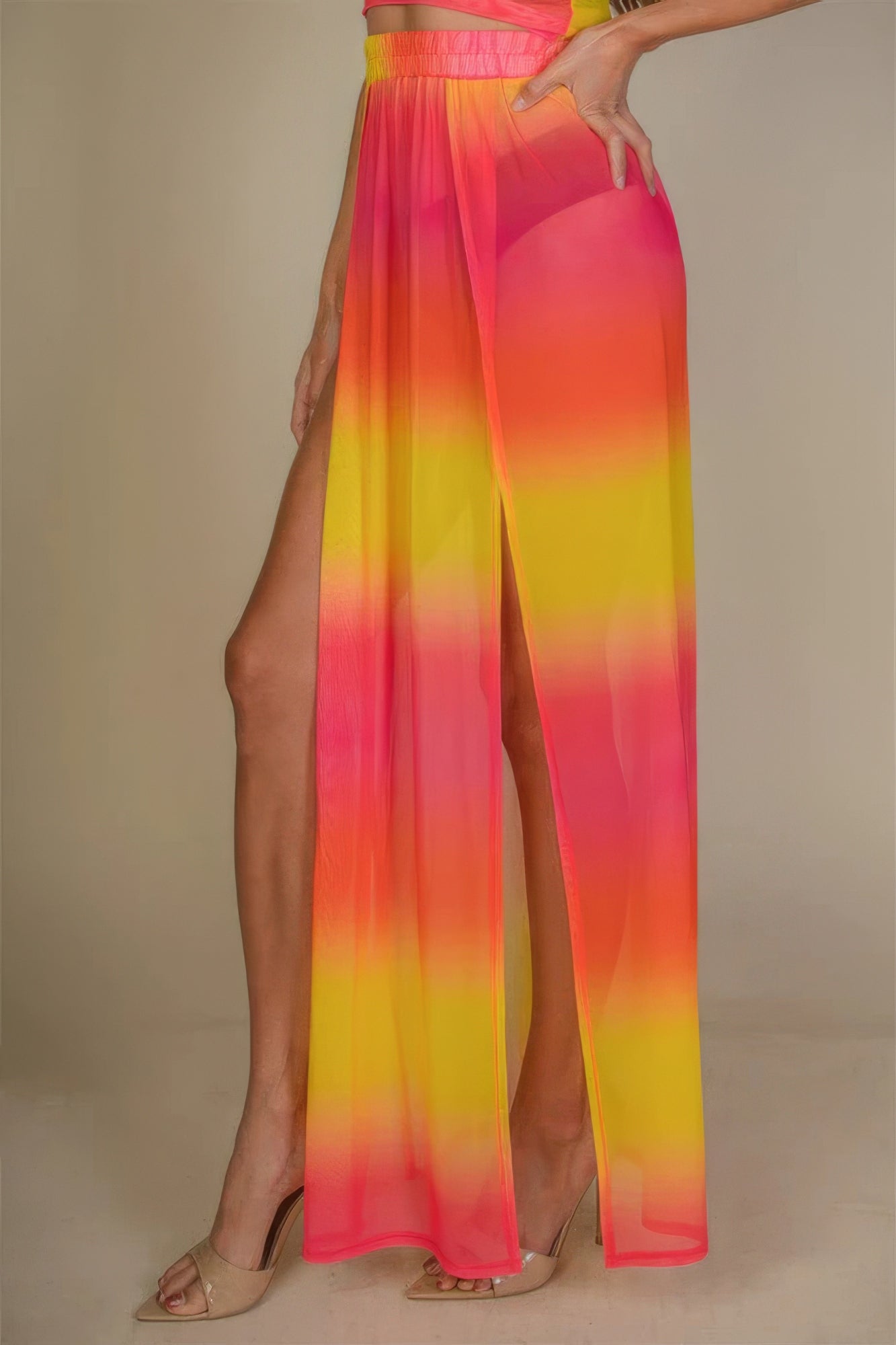 High Split Mesh Sheer Maxi Skirt product image