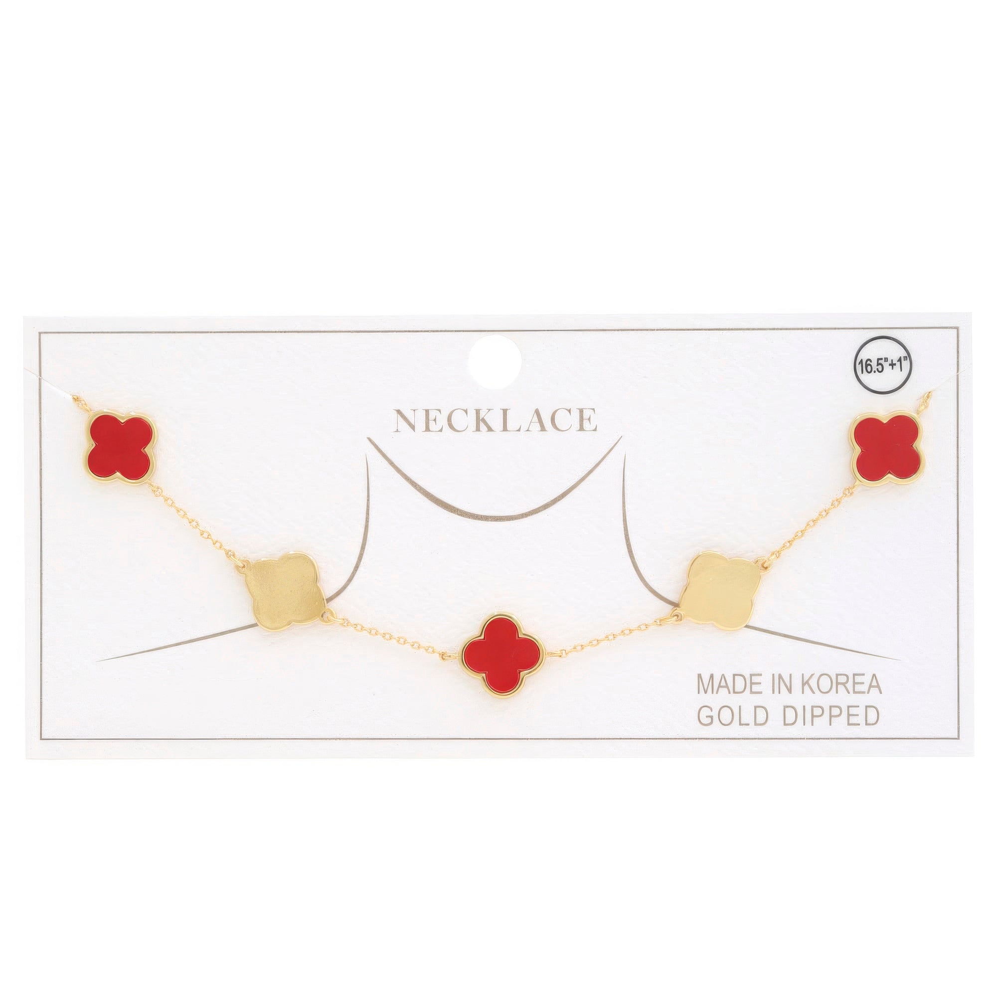 Clover Charm Station Gold Dipped Necklace product image