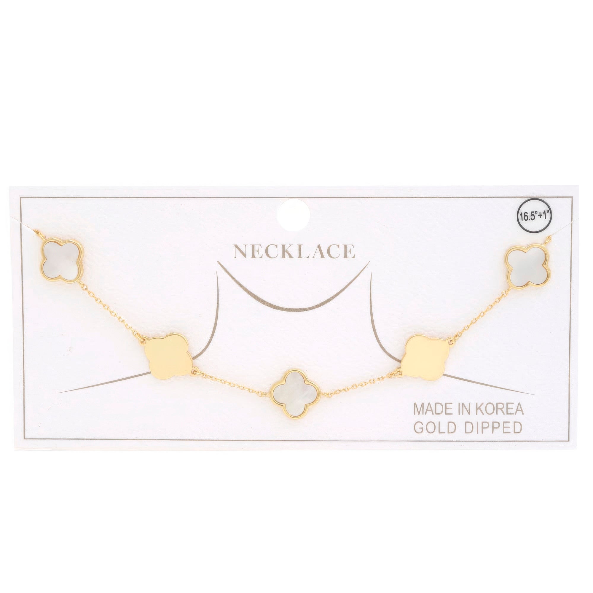 Clover Charm Station Gold Dipped Necklace product image