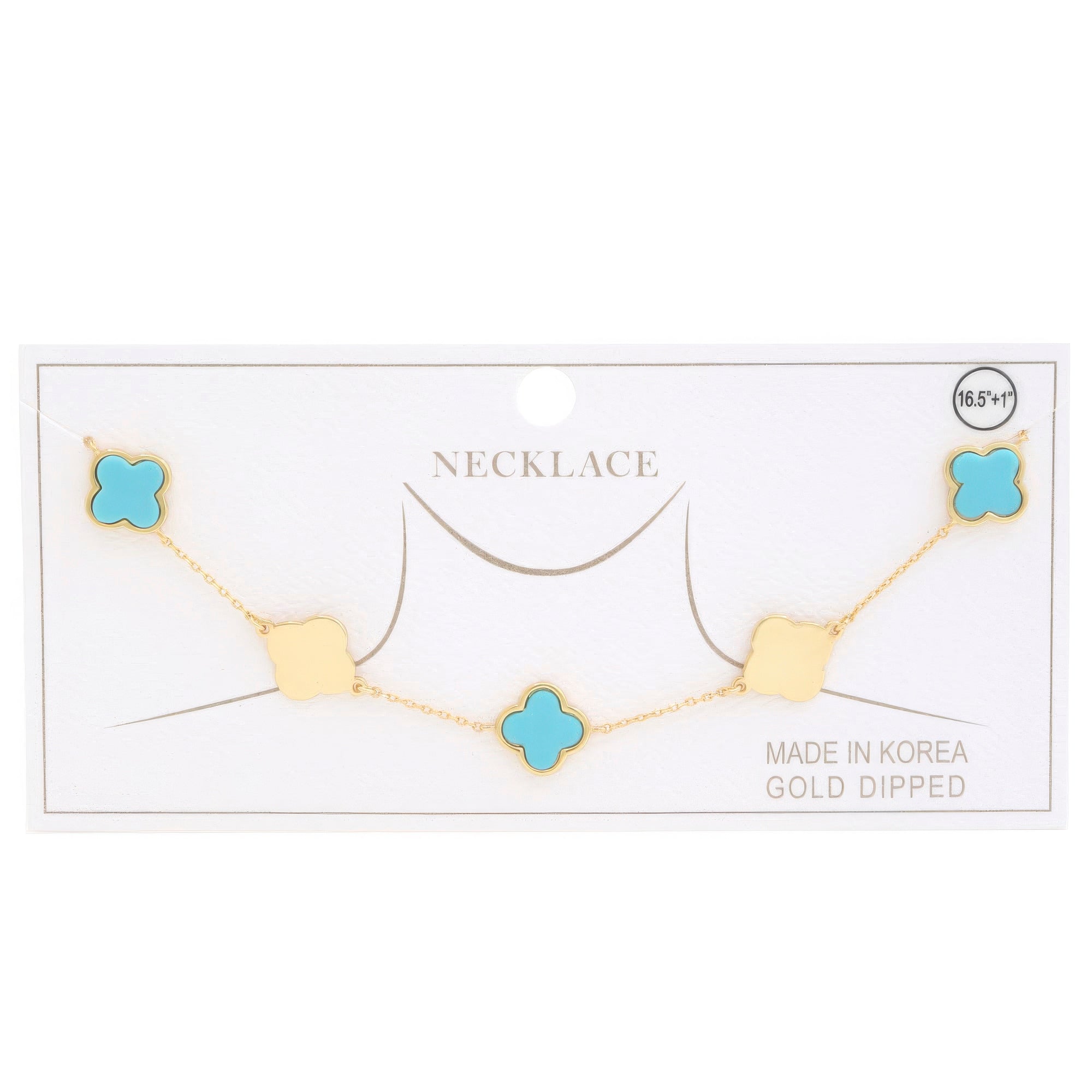 Clover Charm Station Gold Dipped Necklace product image