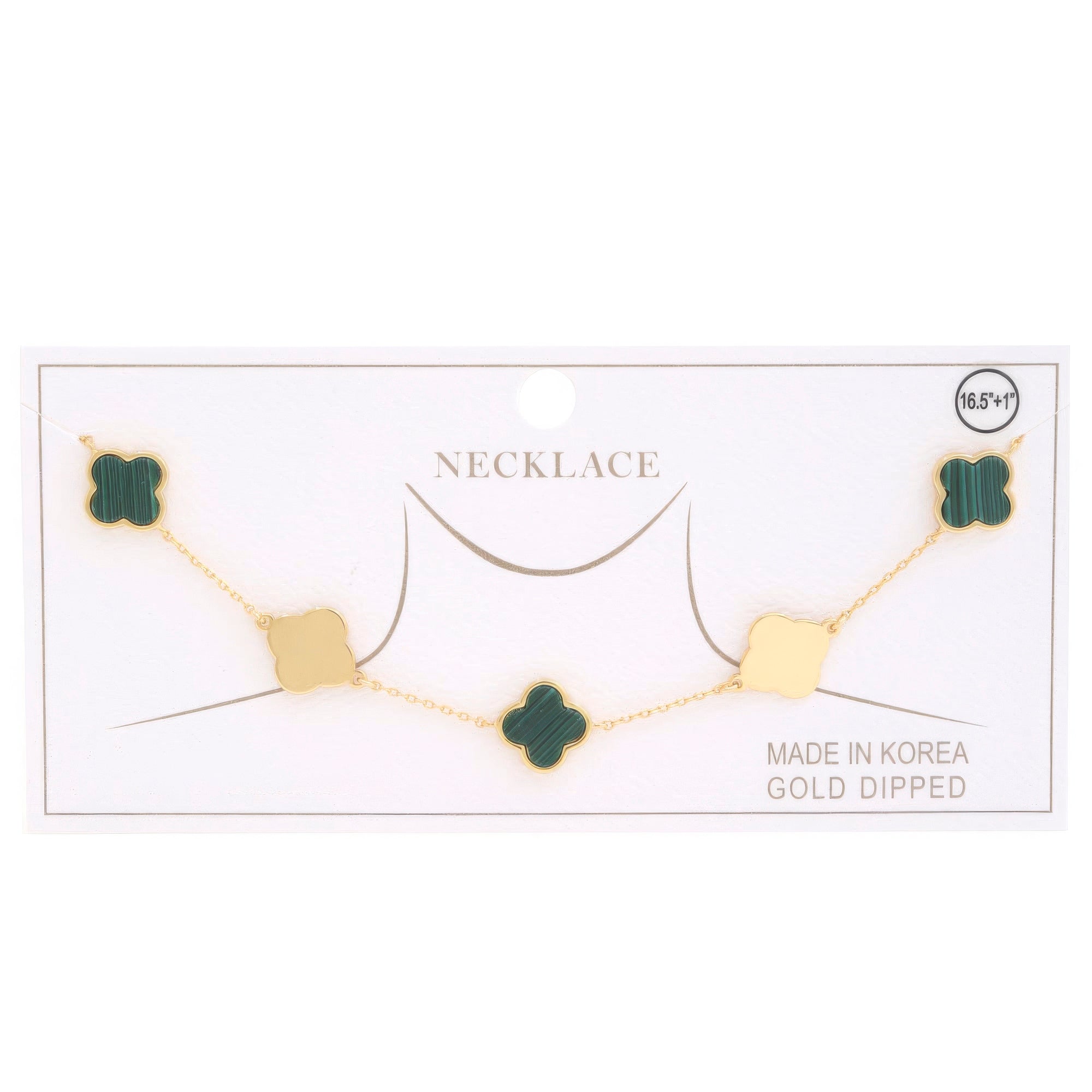 Clover Charm Station Gold Dipped Necklace product image