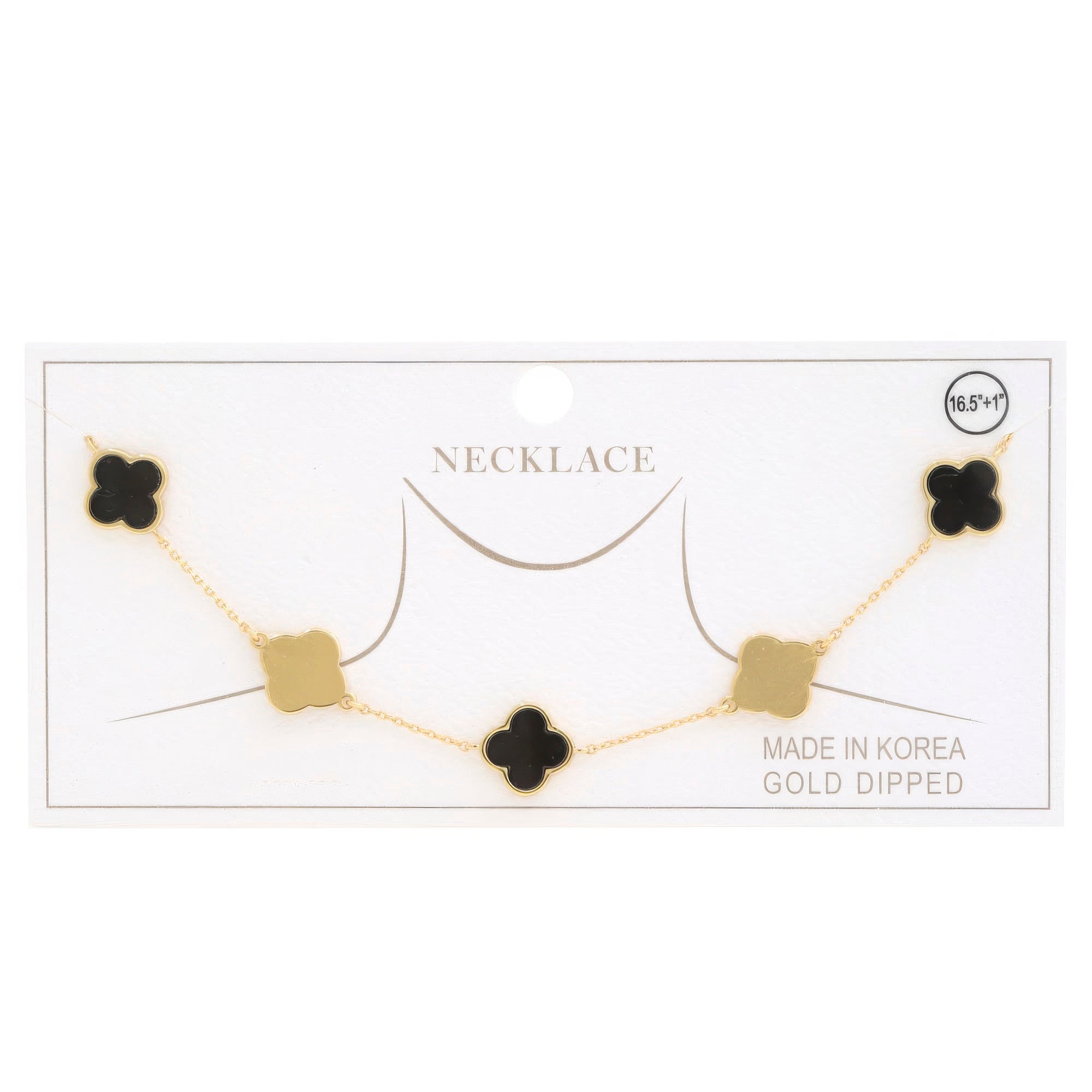 Clover Charm Station Gold Dipped Necklace product image