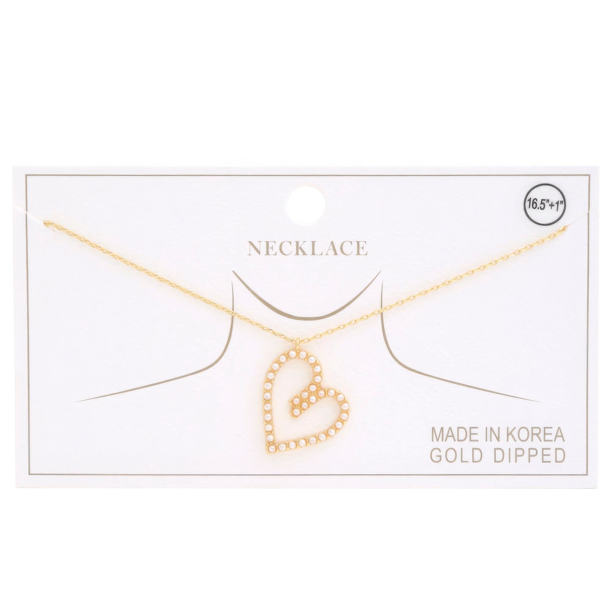 Abstract Heart Rhinestone Gold Dipped Necklace product image