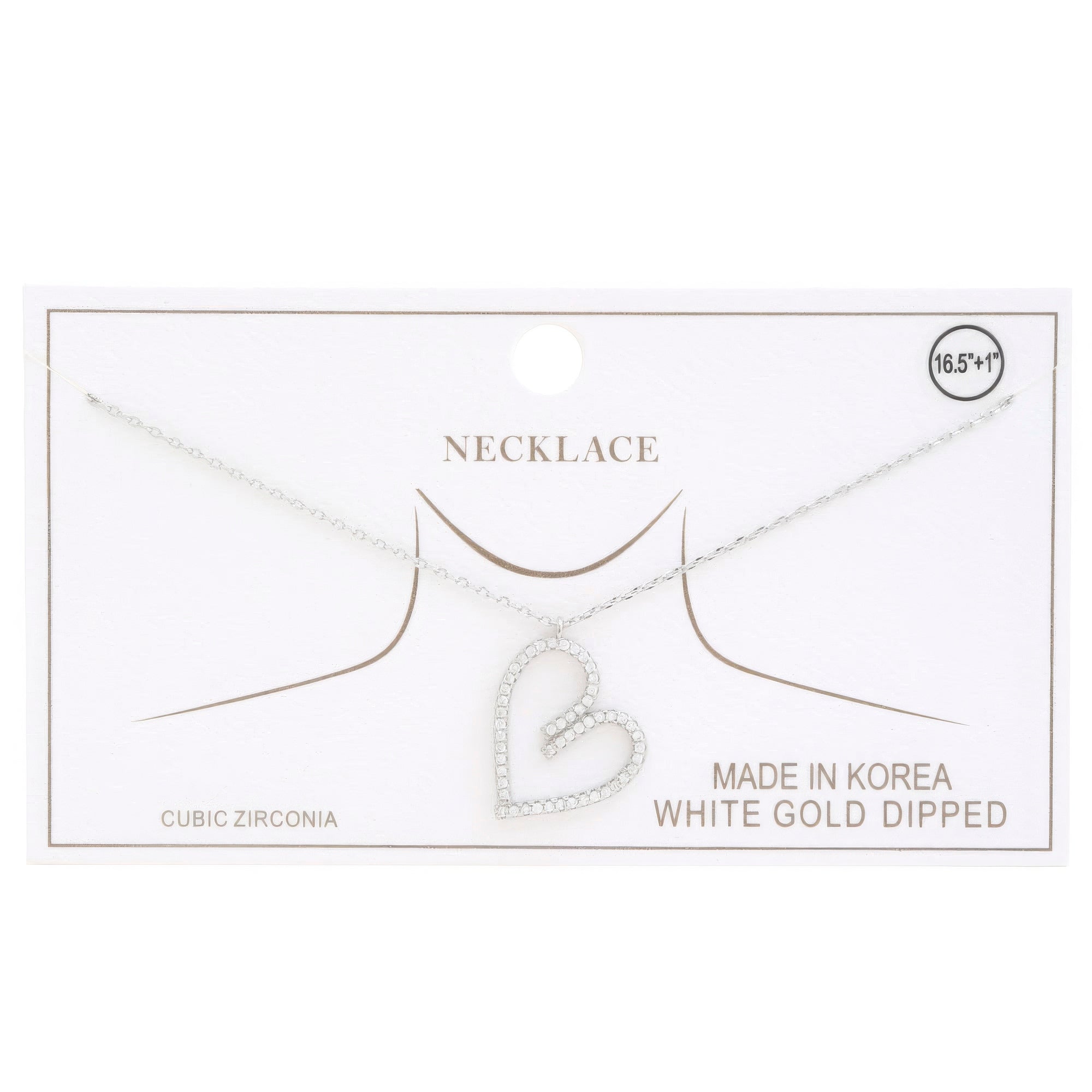 Abstract Heart Rhinestone Gold Dipped Necklace product image