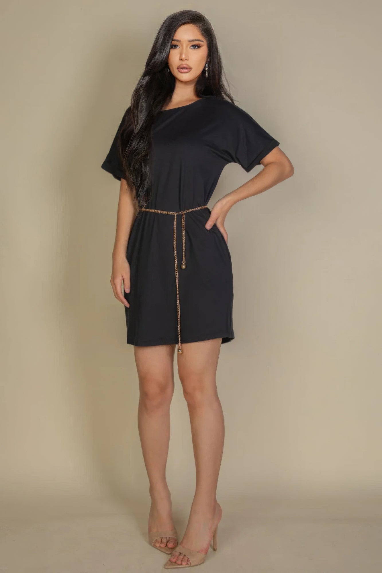 Side Pocket Double Folded Mini Dress product image