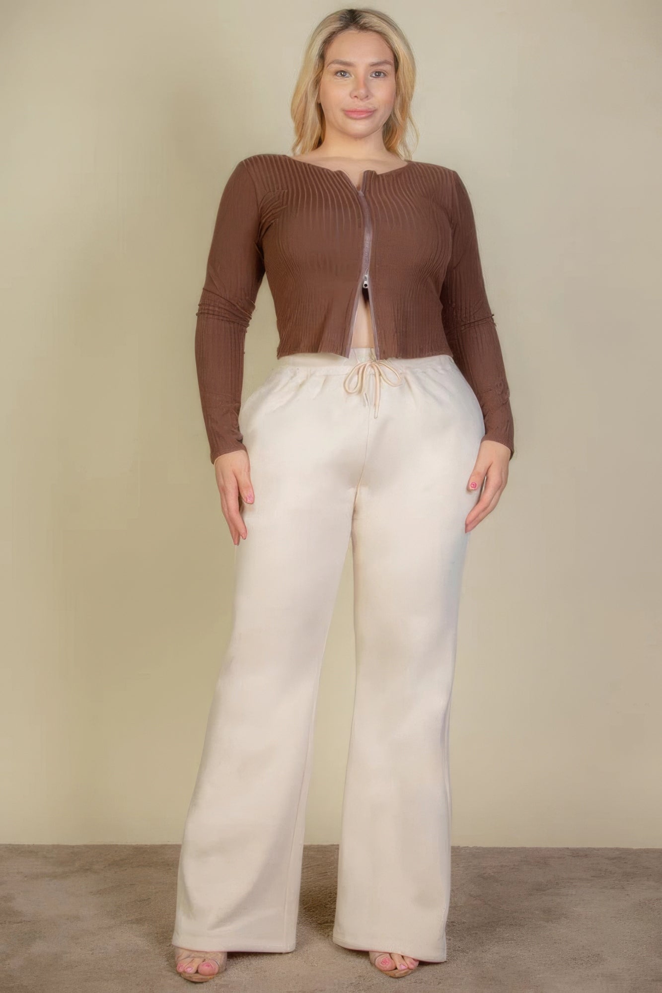 Plus Size Drawstring Waist Slant Pocket Sweatpants product image