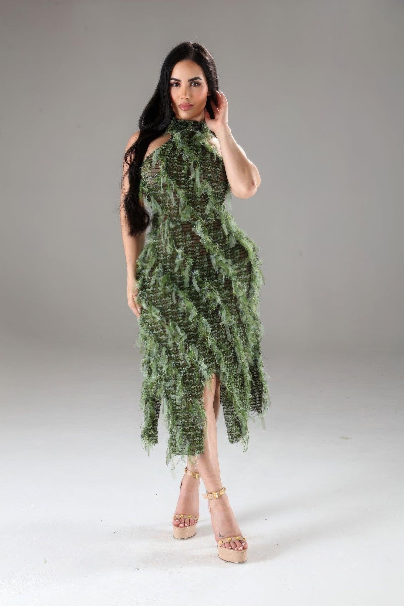 Halter Ruffled Dress product image