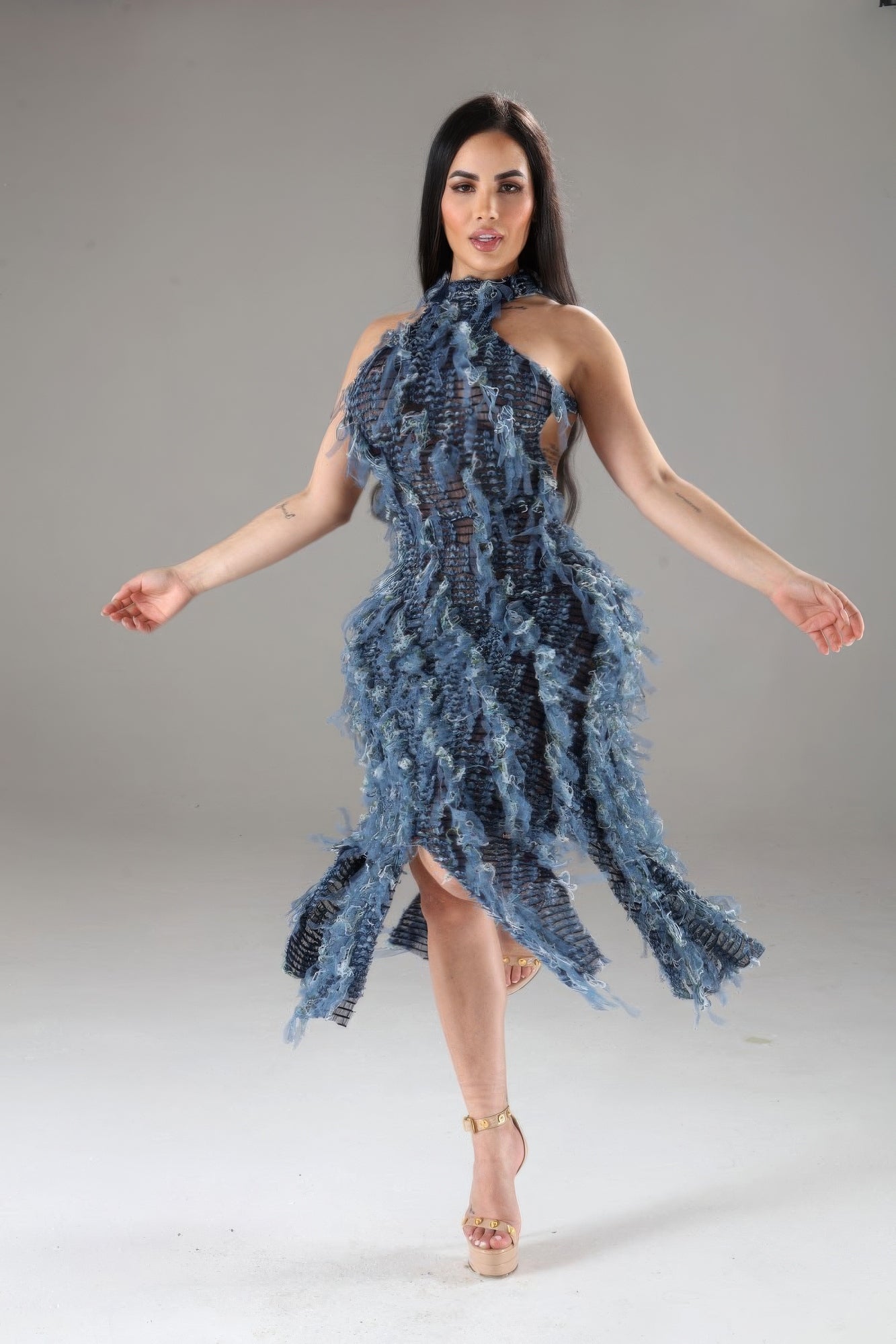 Halter Ruffled Dress product image