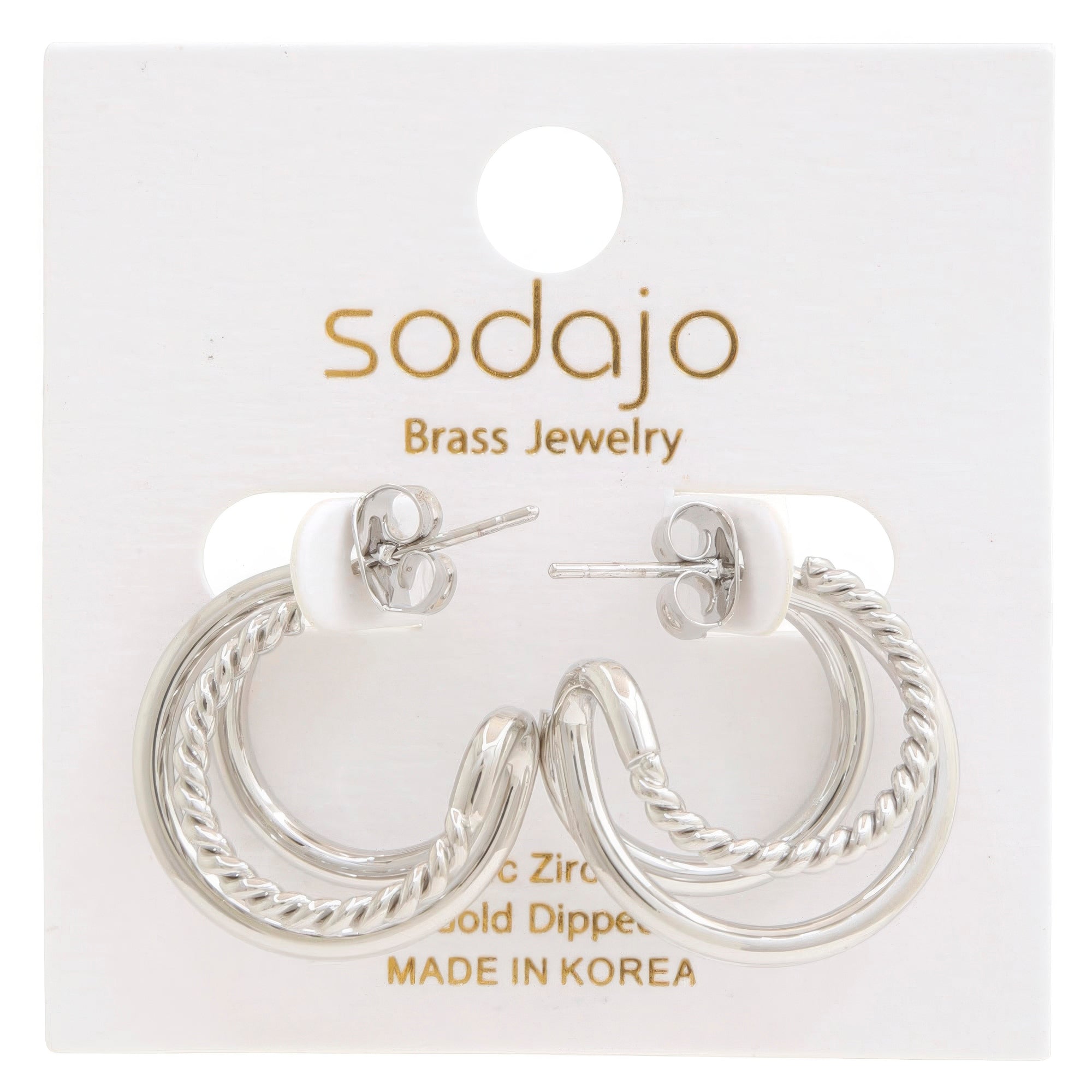 Double Hoop Rope Gold Dipped Earring product image