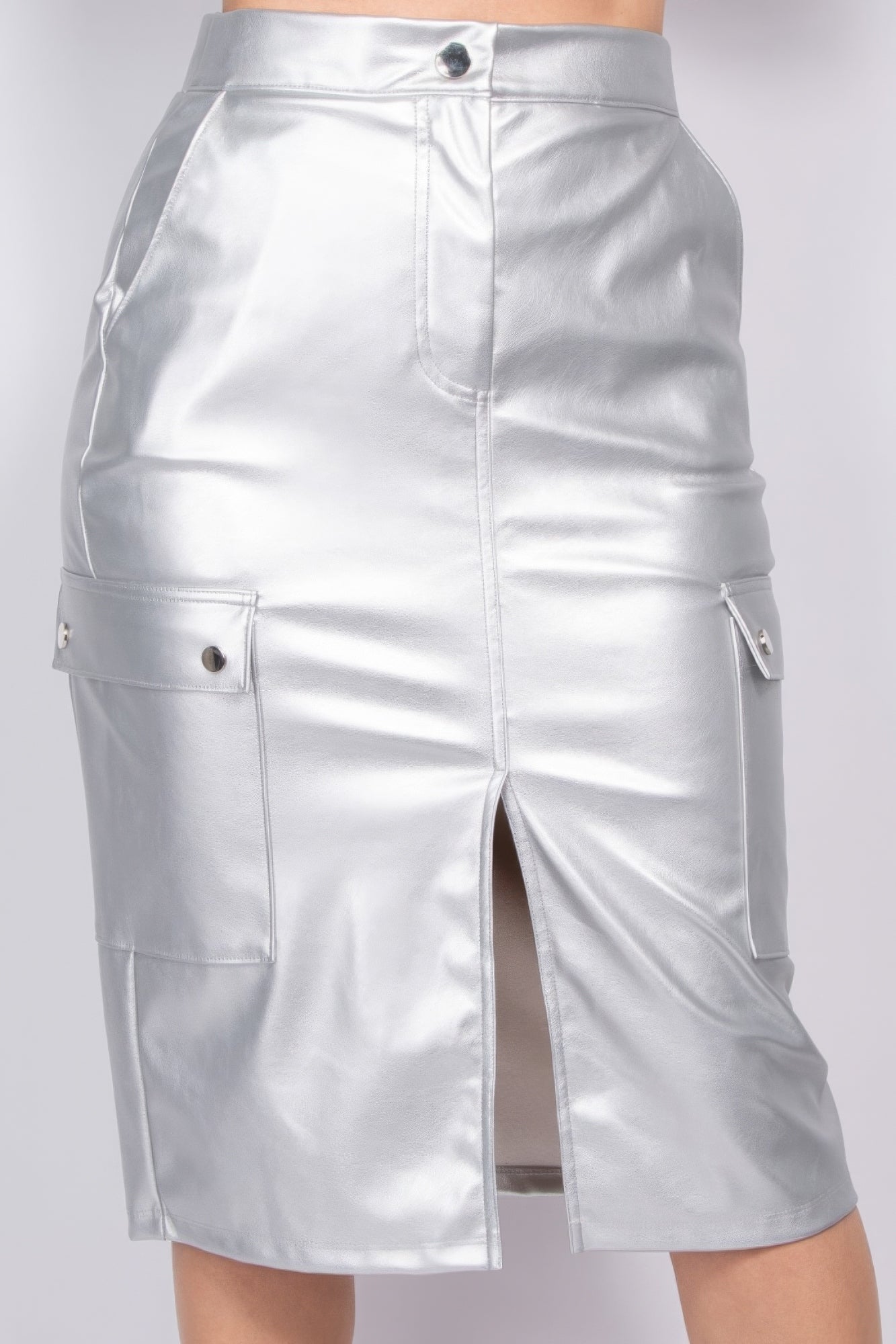 Faux Leather High-rise Cargo Skirt product image