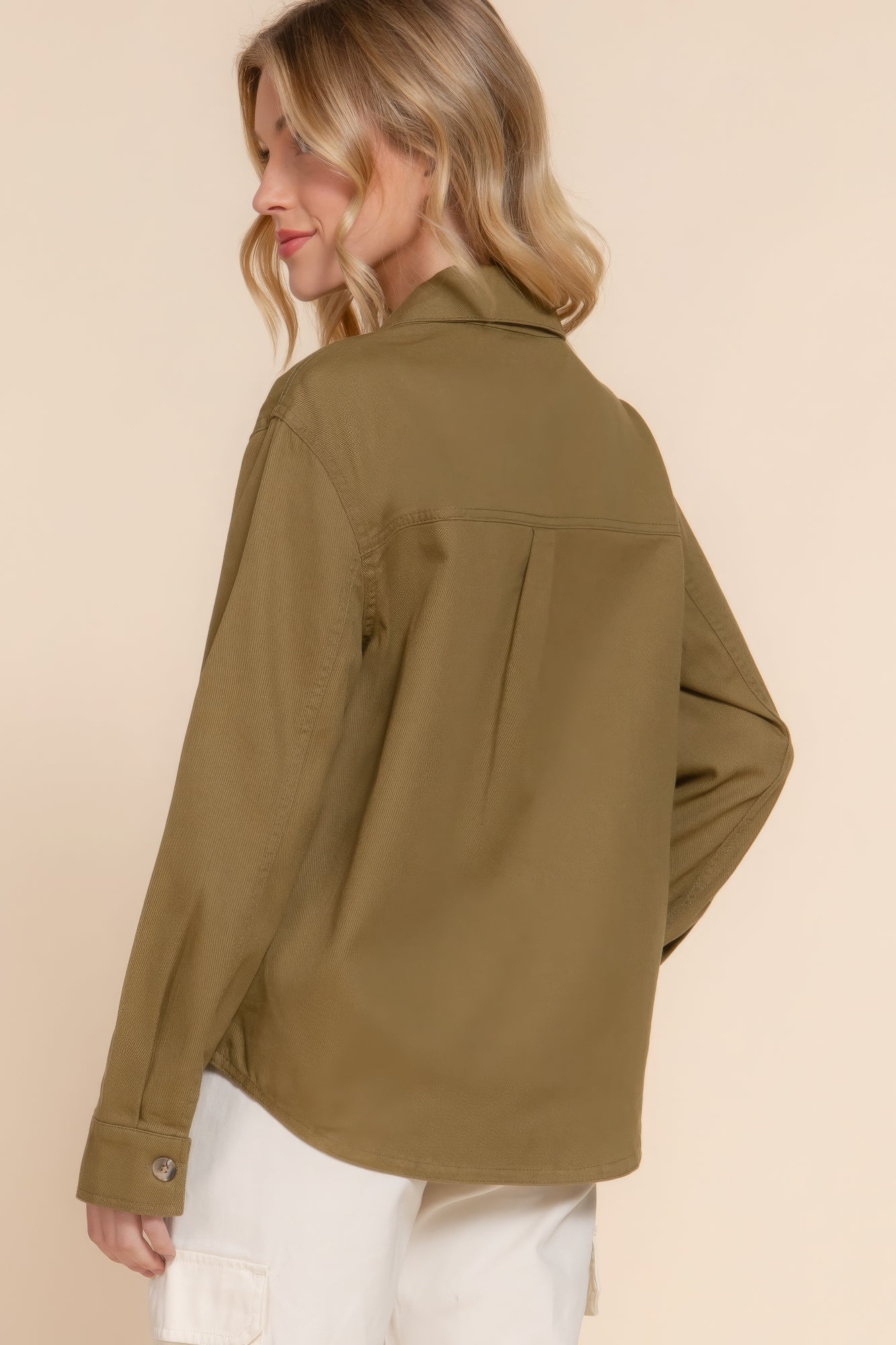 Button Down Cotton Denim Shacket product image
