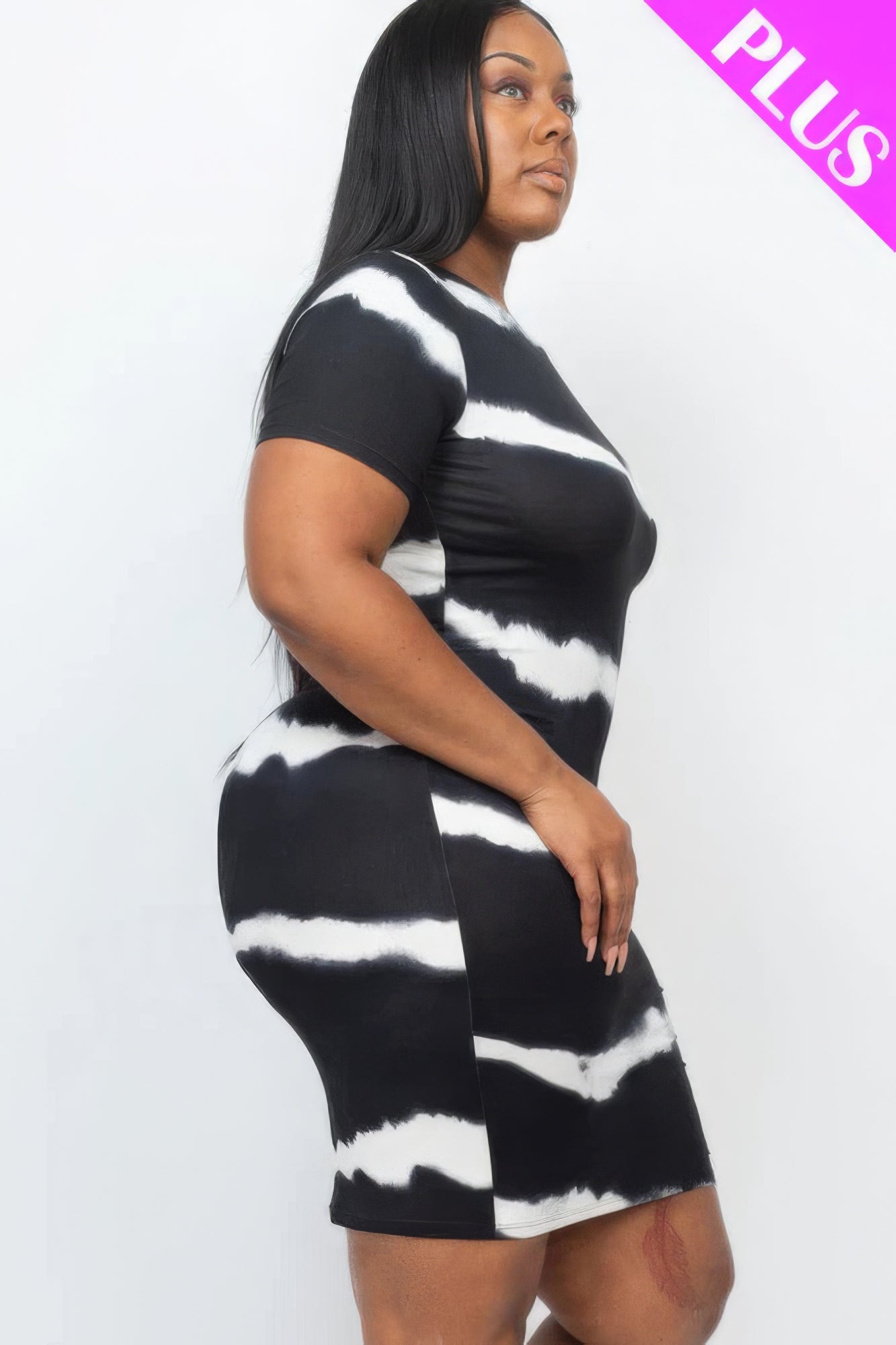 Plus Size Tie-dye Print Bodycon Dress product image