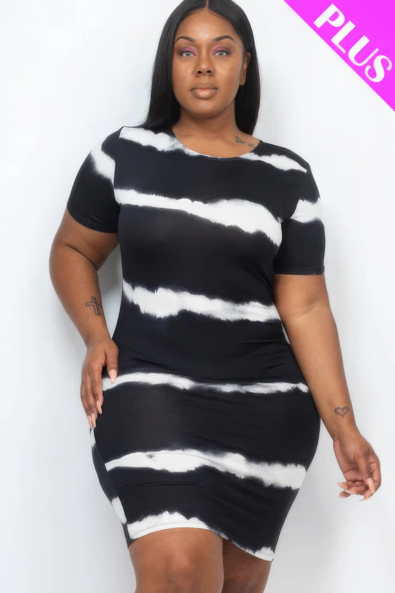 Plus Size Tie-dye Print Bodycon Dress product image