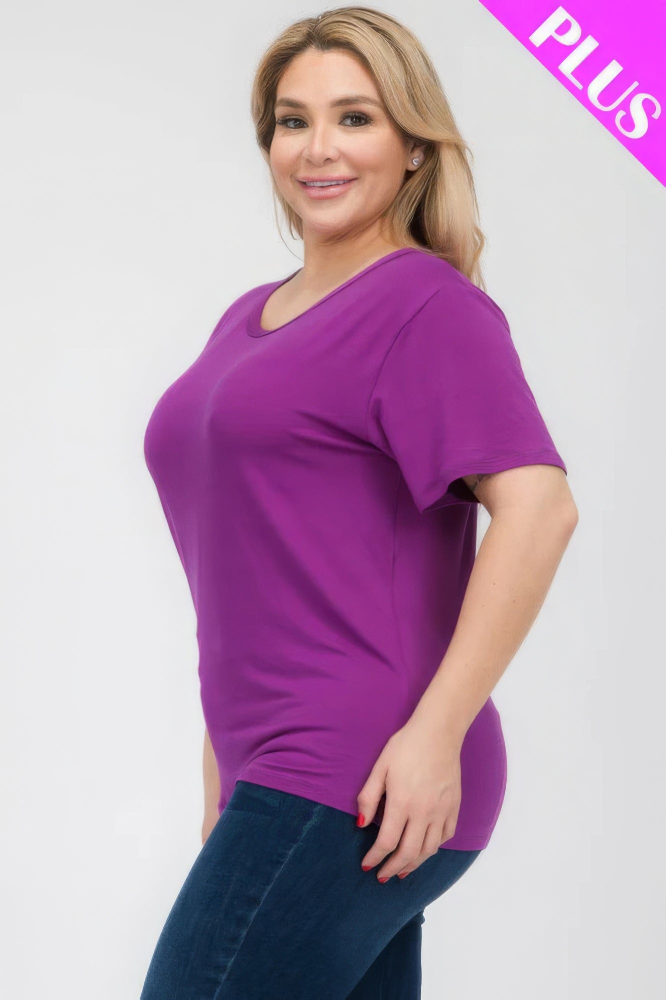 Plus Size Basic Short Sleeve T-shirt product image
