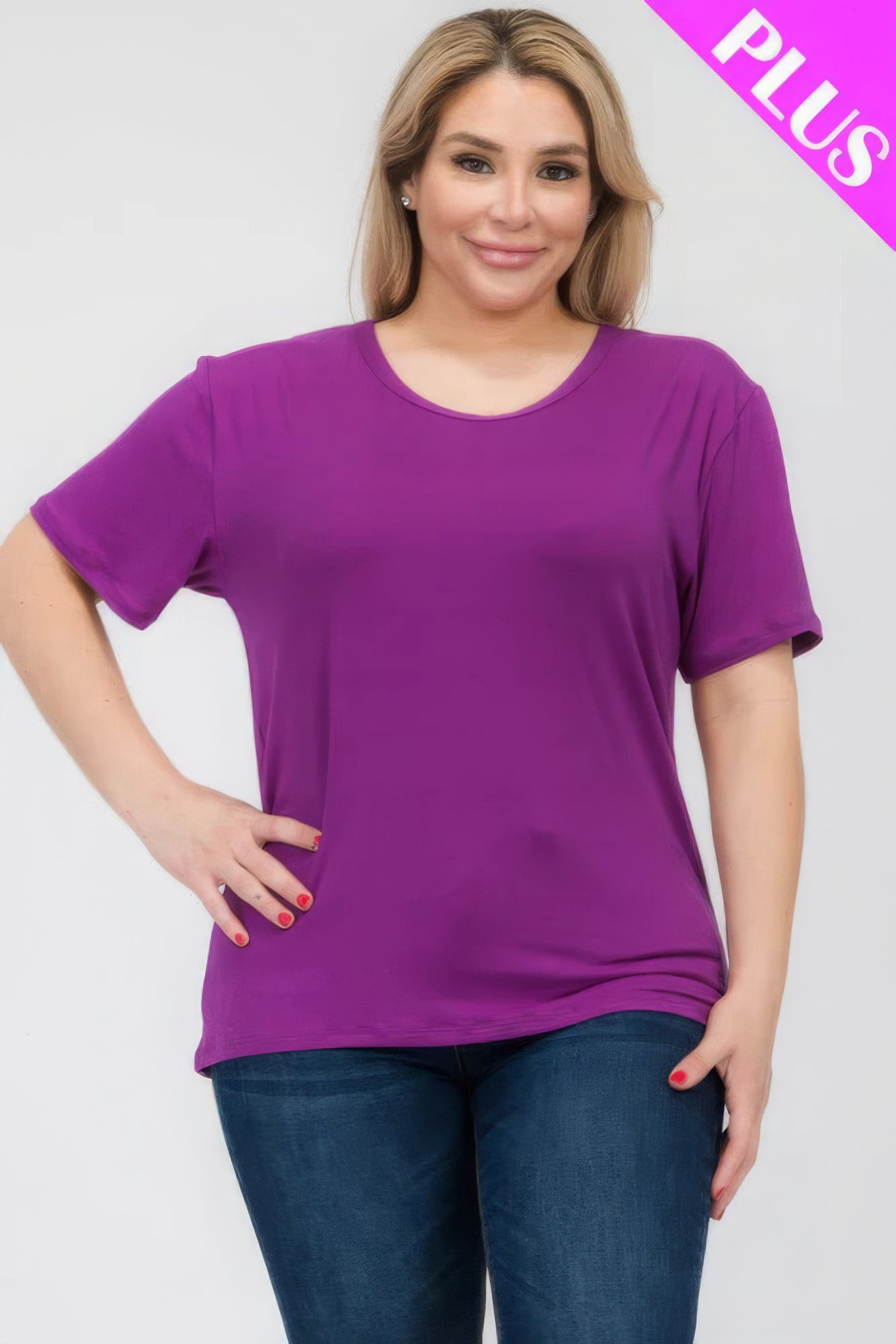 Plus Size Basic Short Sleeve T-shirt product image
