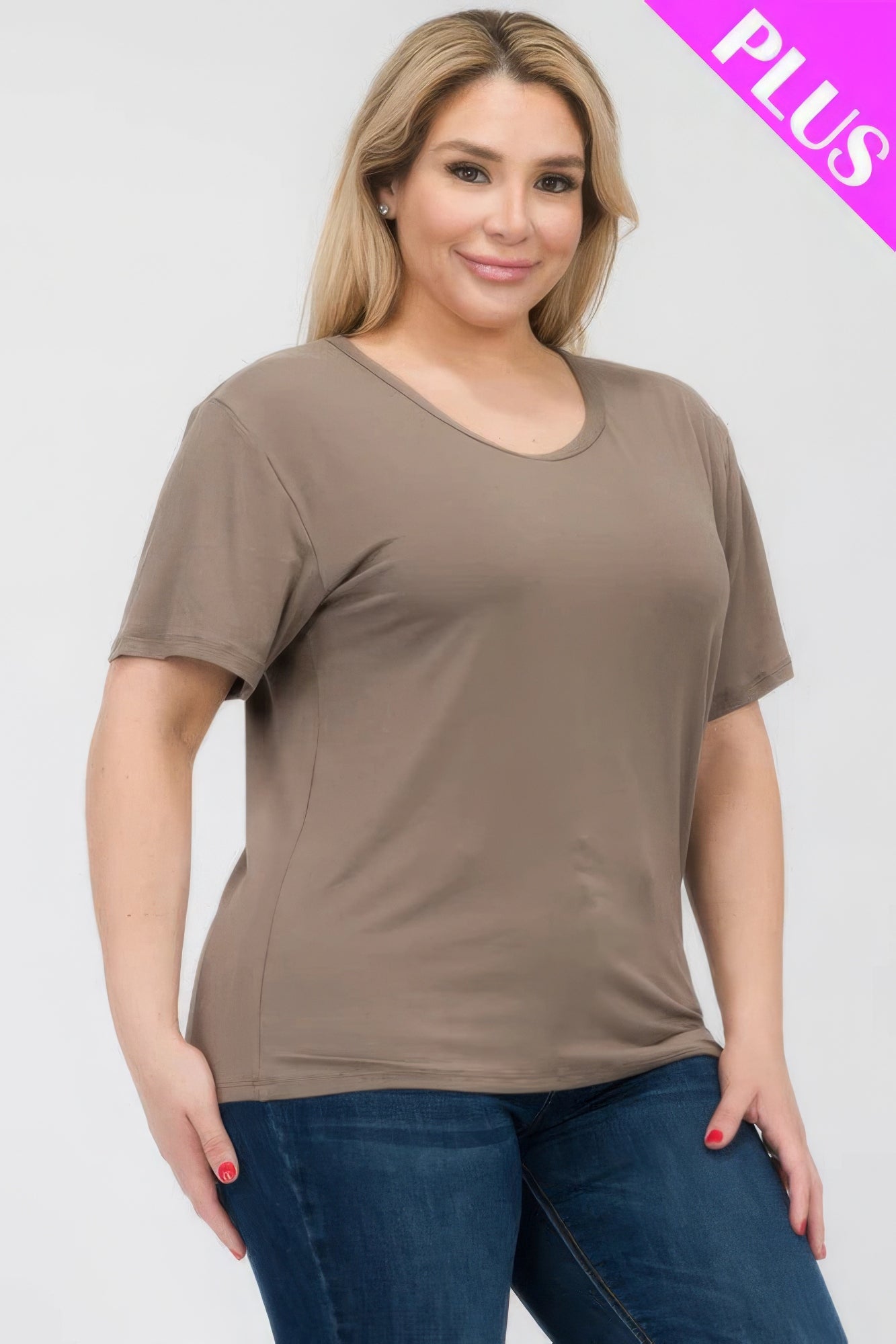Plus Size Basic Short Sleeve T-shirt product image