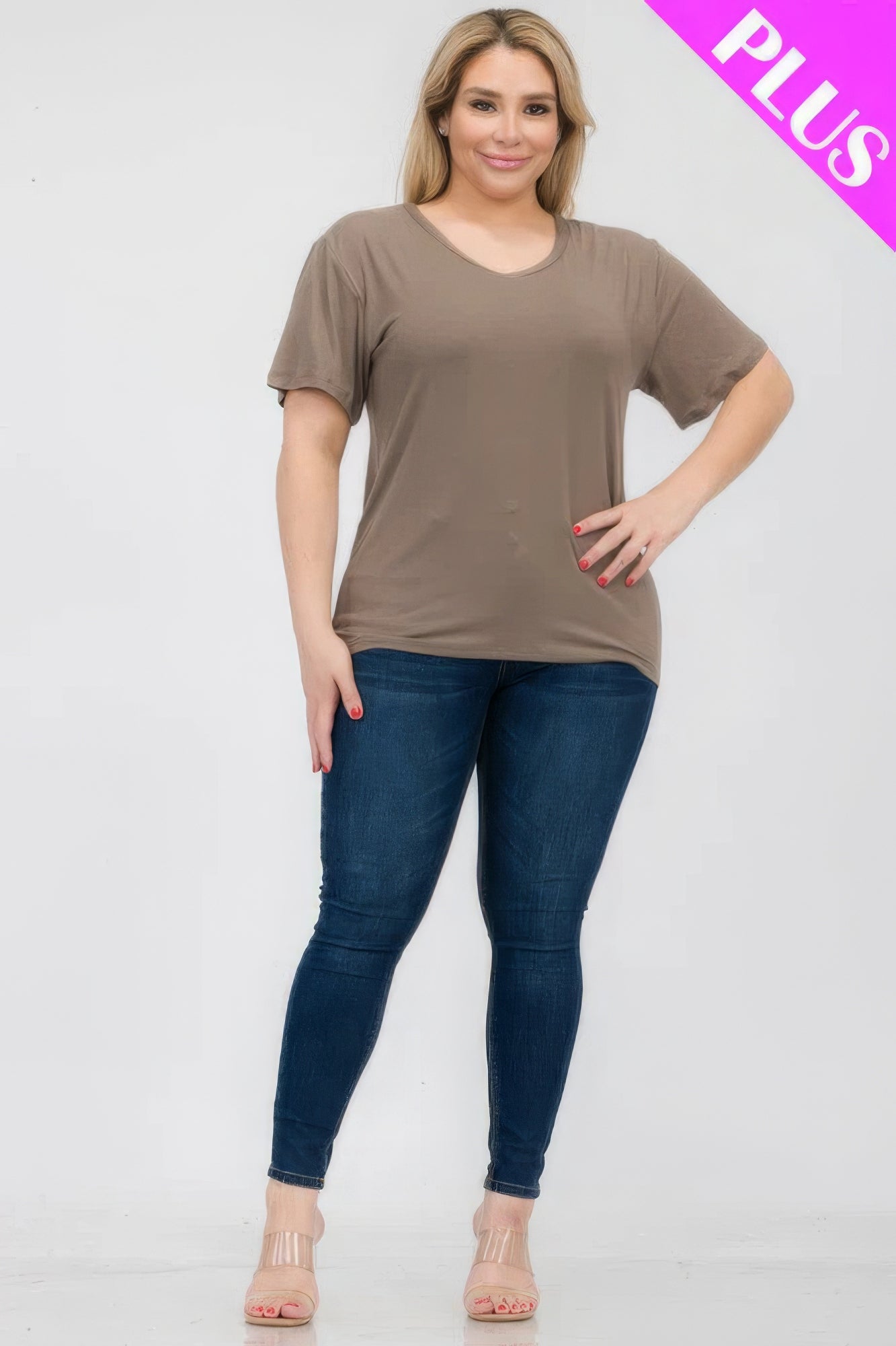 Plus Size Basic Short Sleeve T-shirt product image