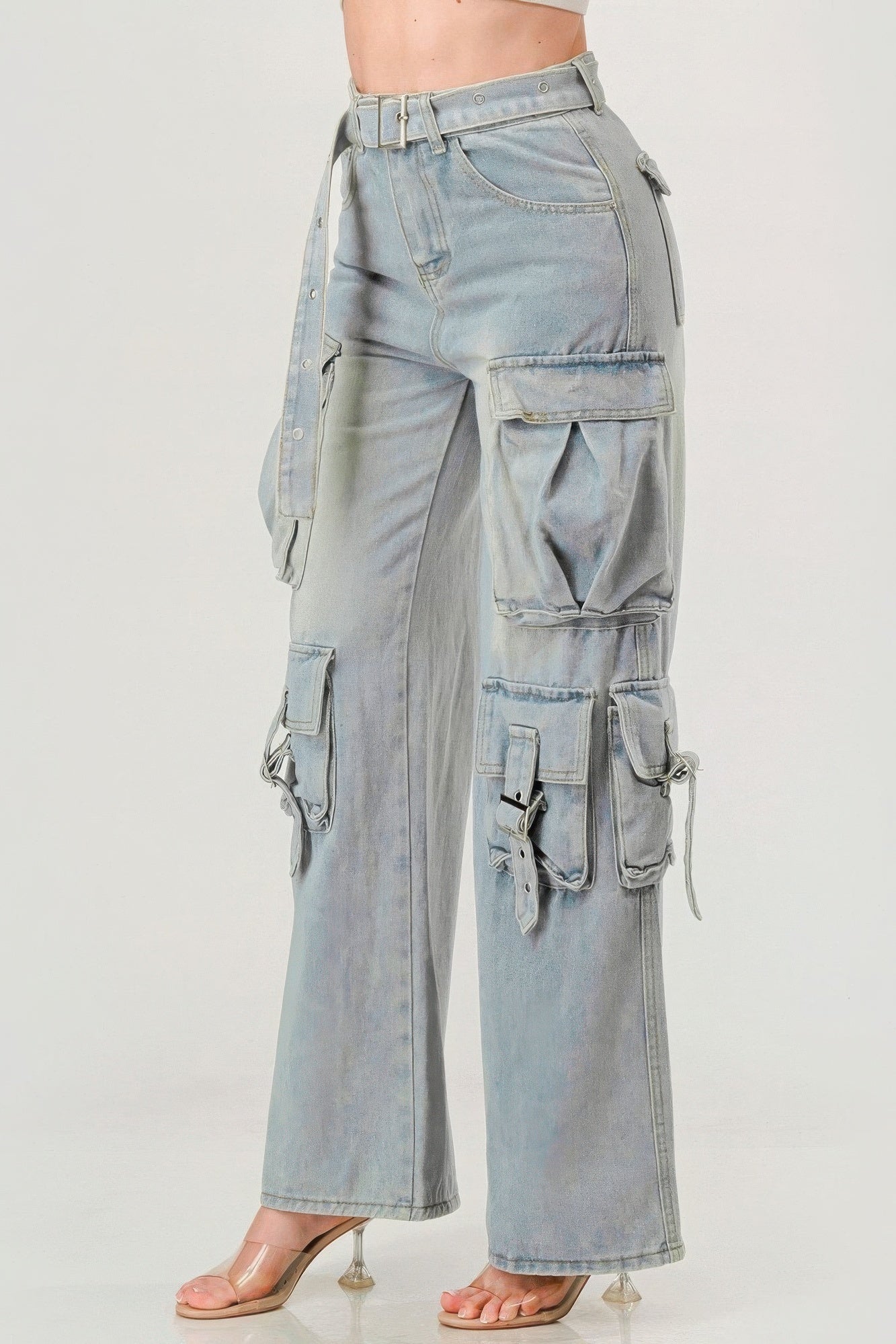 Belted Denim Cargo Jean product image