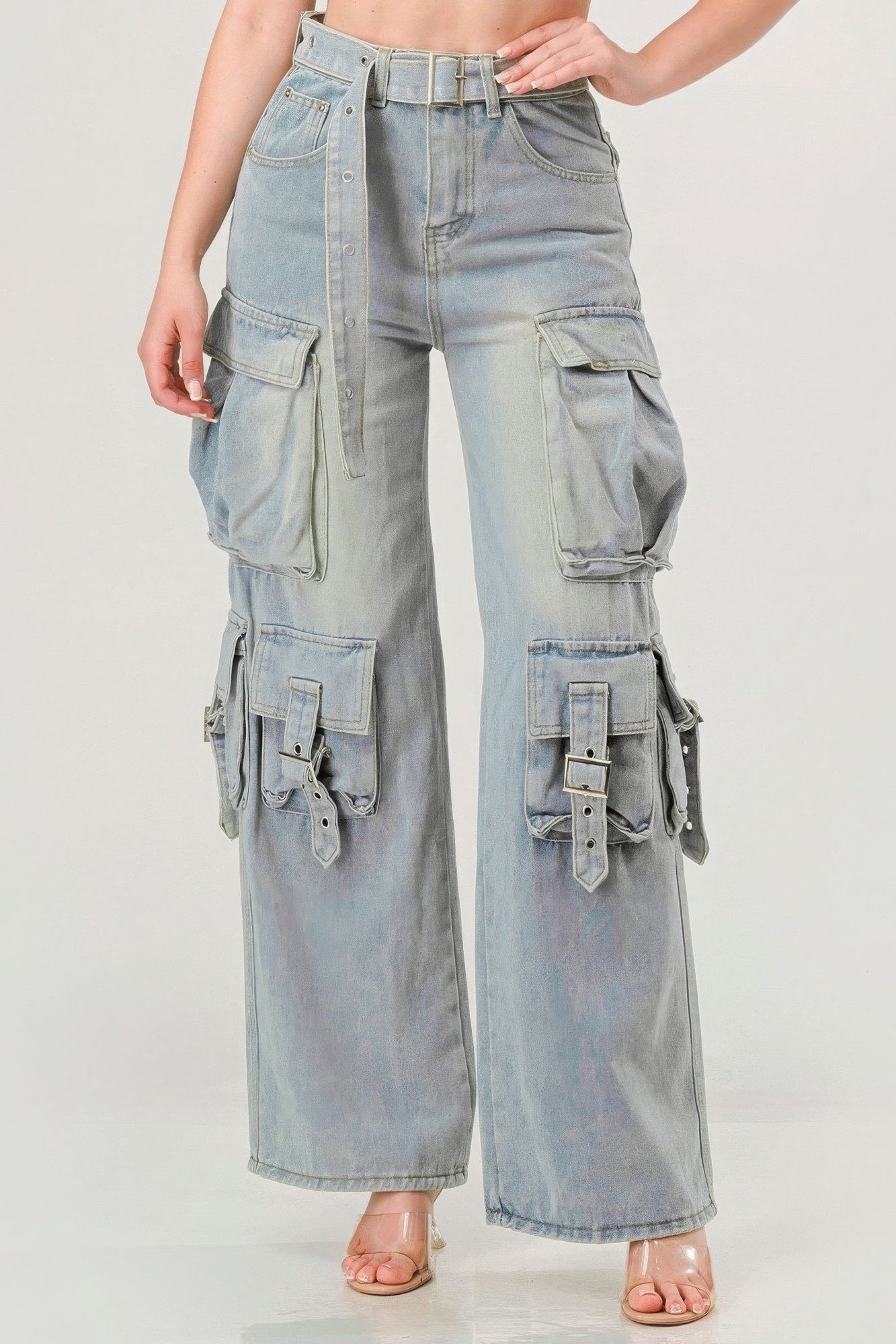 Belted Denim Cargo Jean product image