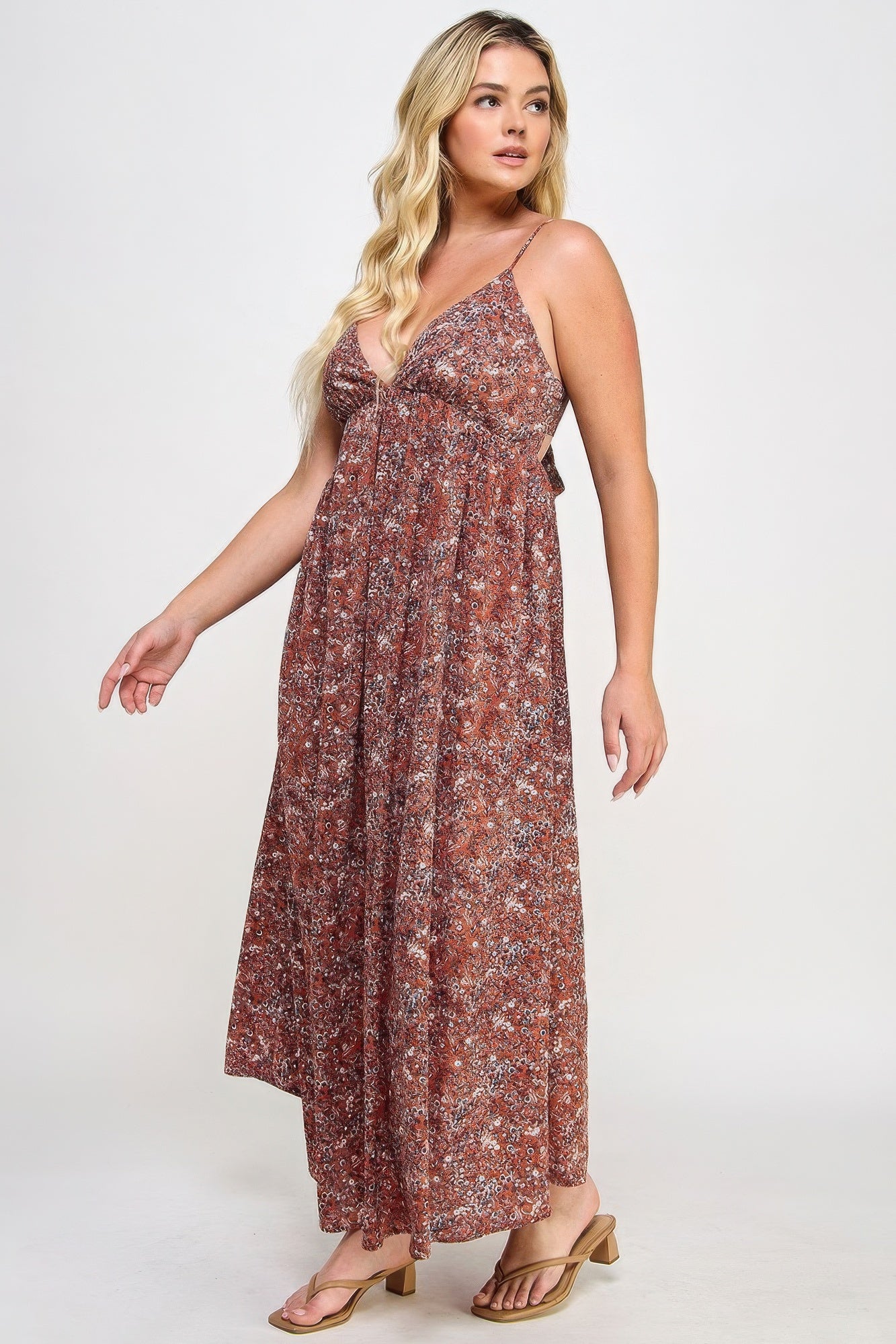 Floral Maxi Dress With Tie Back product image