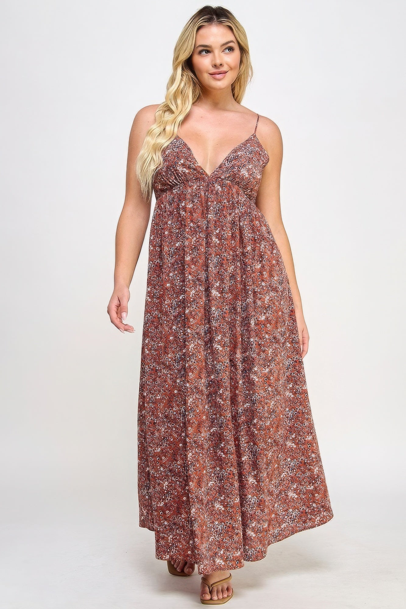 Floral Maxi Dress With Tie Back product image