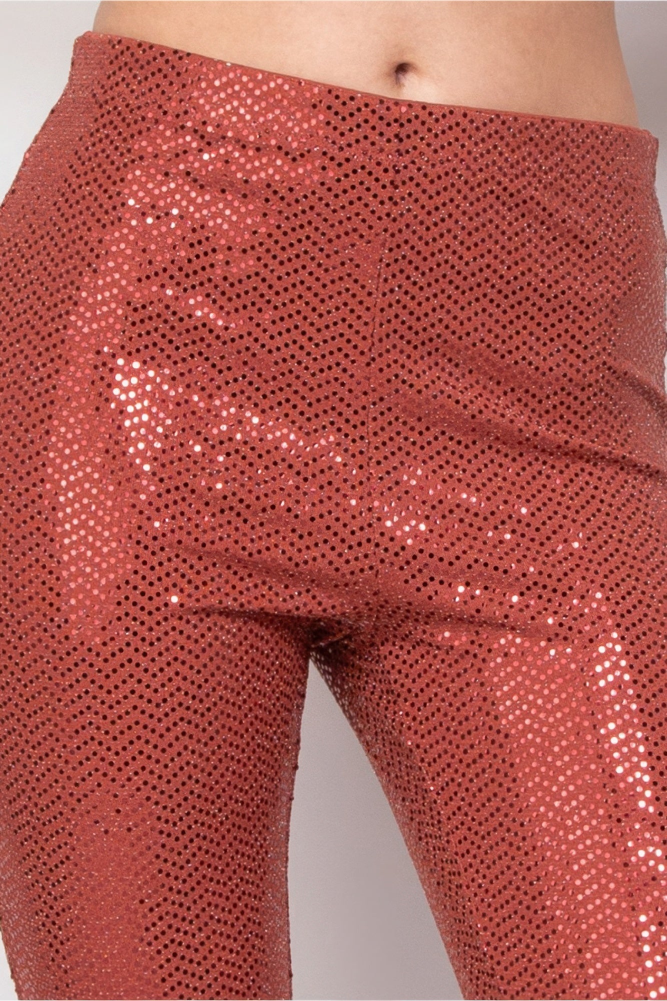 Sequined Fit & Flare Midrise Pants product image