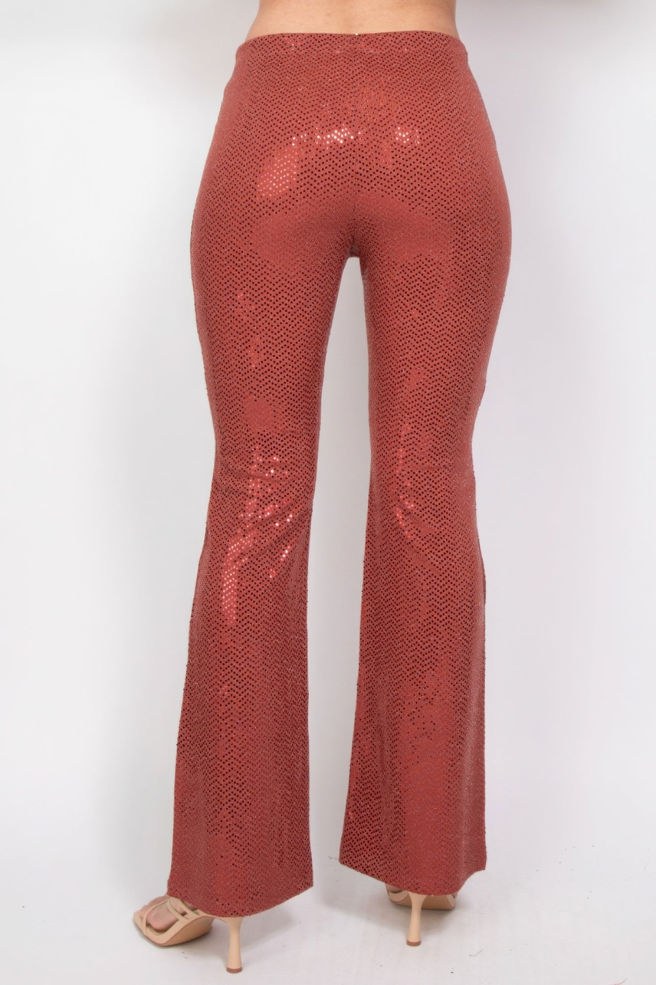 Sequined Fit & Flare Midrise Pants product image
