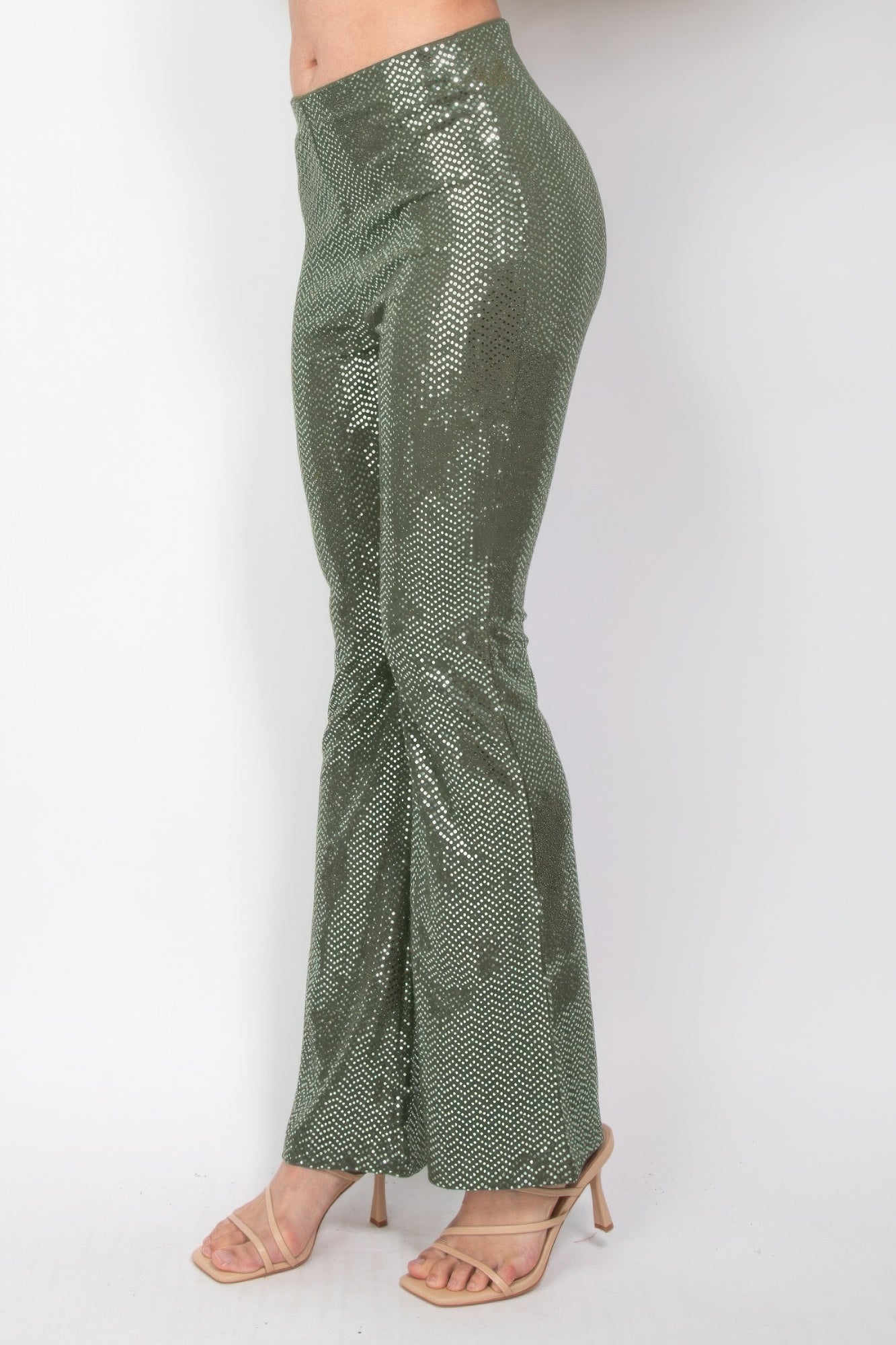 Sequined Fit & Flare Midrise Pants product image