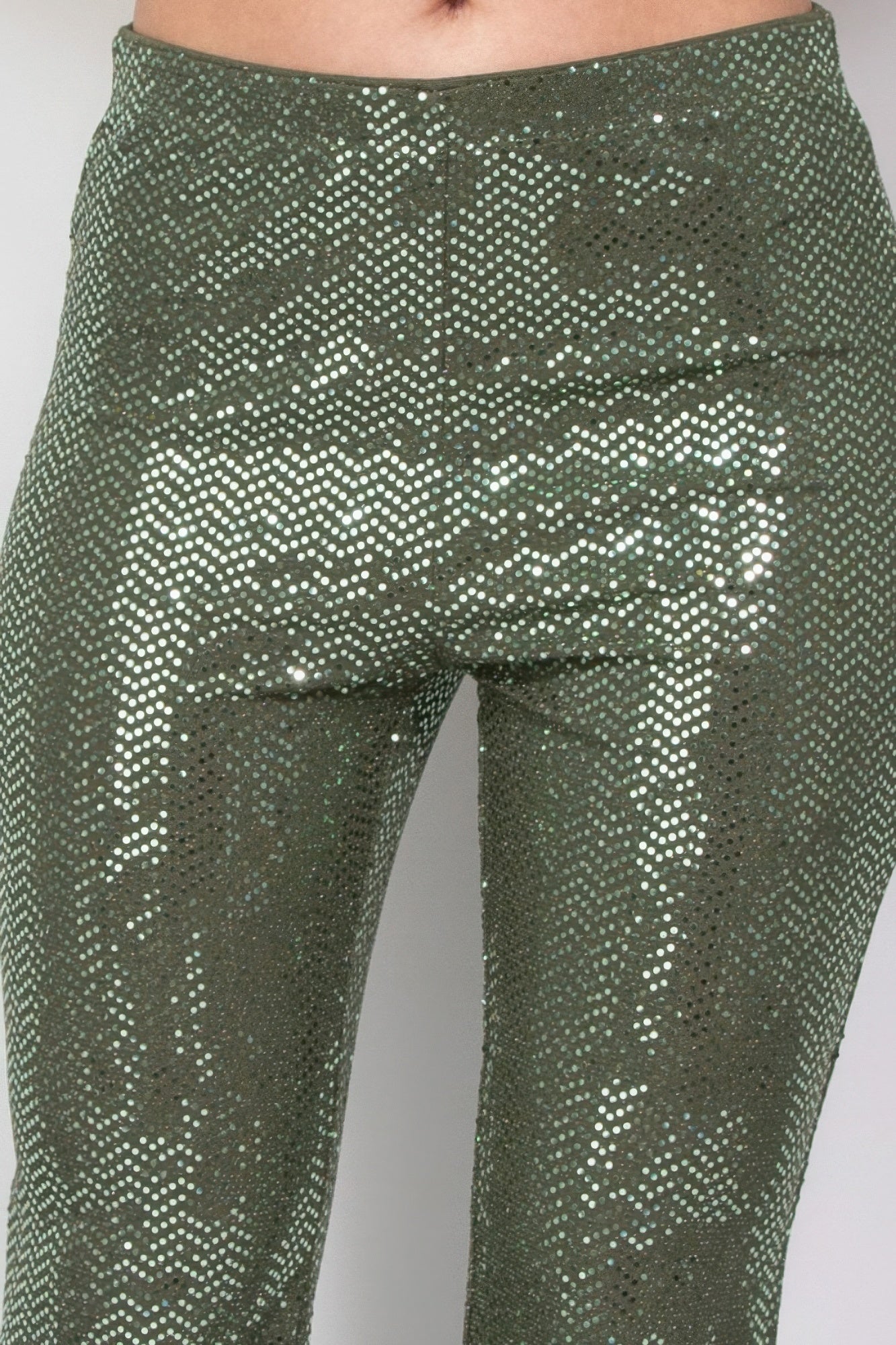 Sequined Fit & Flare Midrise Pants product image
