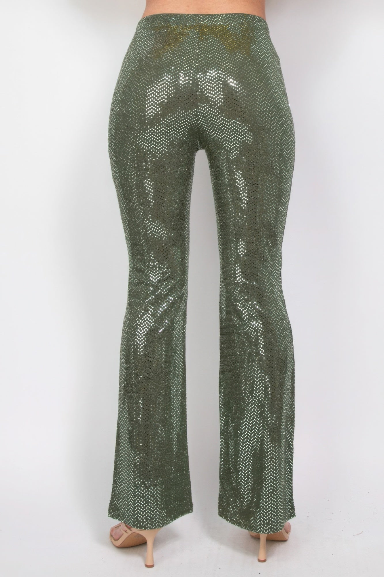 Sequined Fit & Flare Midrise Pants product image
