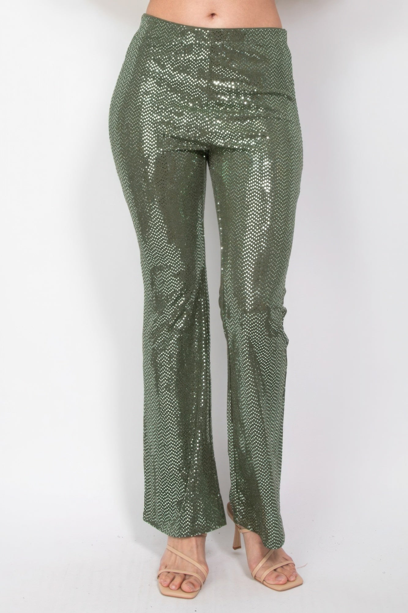 Sequined Fit & Flare Midrise Pants product image